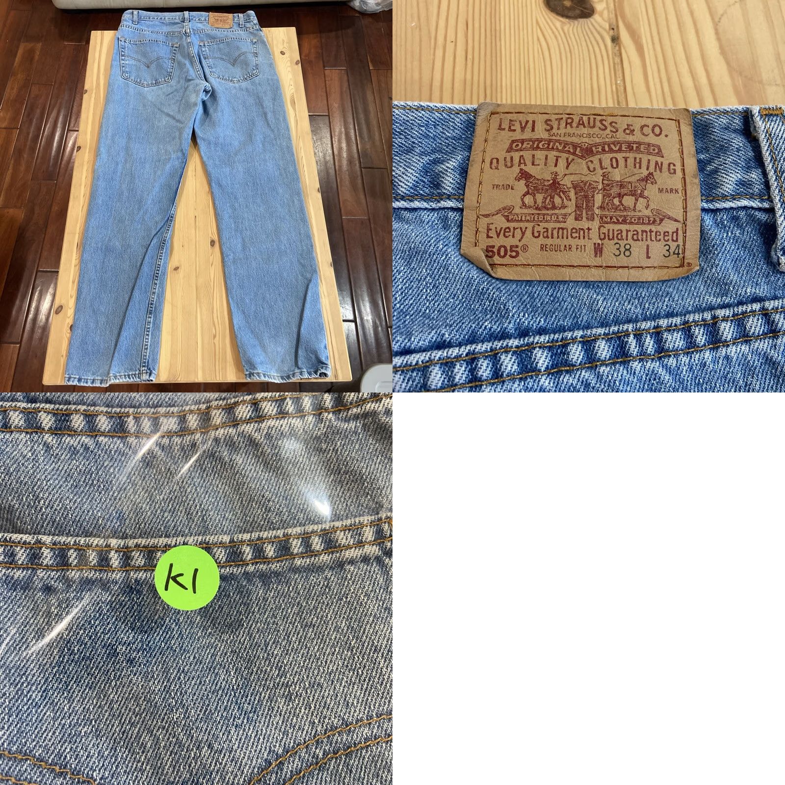Levi's VINTAGE Levi's 505 Jeans Mens 38x34 Blue 100% Cotton Denim Regular Fit Straight 5-Pocket USA Made In USA Jeans Mens Blue 34x34? Size US 38 / EU 54 - 8 Thumbnail