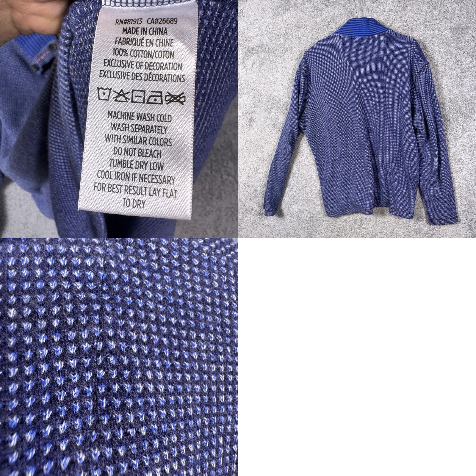 Robert Graham Robert Graham Jacket Men's XL Classic Fit Knit Grid Henley Pullover Sweater Size US XL / EU 56 / 4 - 8 Thumbnail