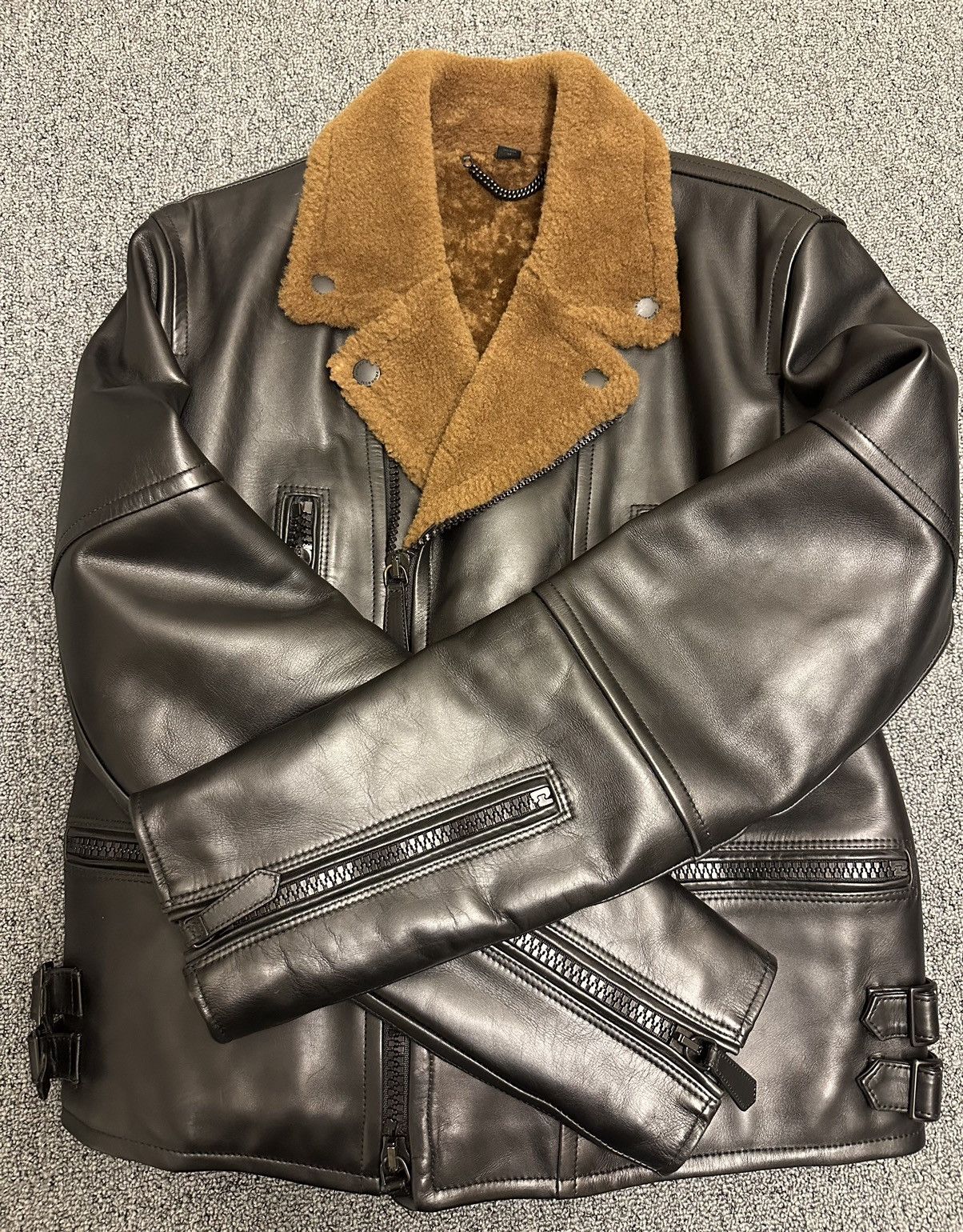 Burberry Prorsum Burberry Prorsum Leather/Shearling Biker Jacket Size US L / EU 52-54 / 3 - 17 Thumbnail
