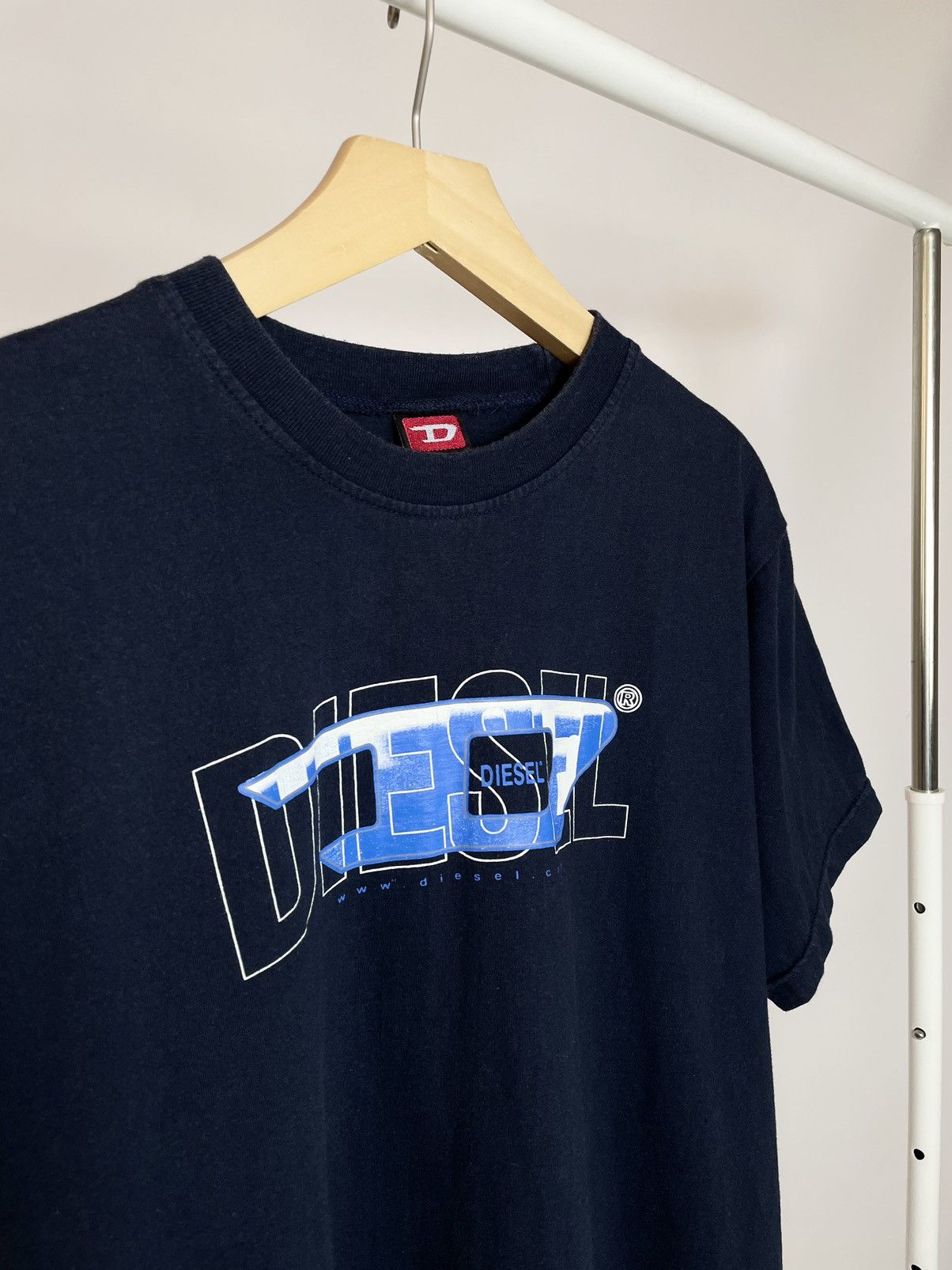 Diesel DIESEL 🥶 Vintage D logo dark blue punk tee t shirt Size US L / EU 52-54 / 3 - 4 Thumbnail