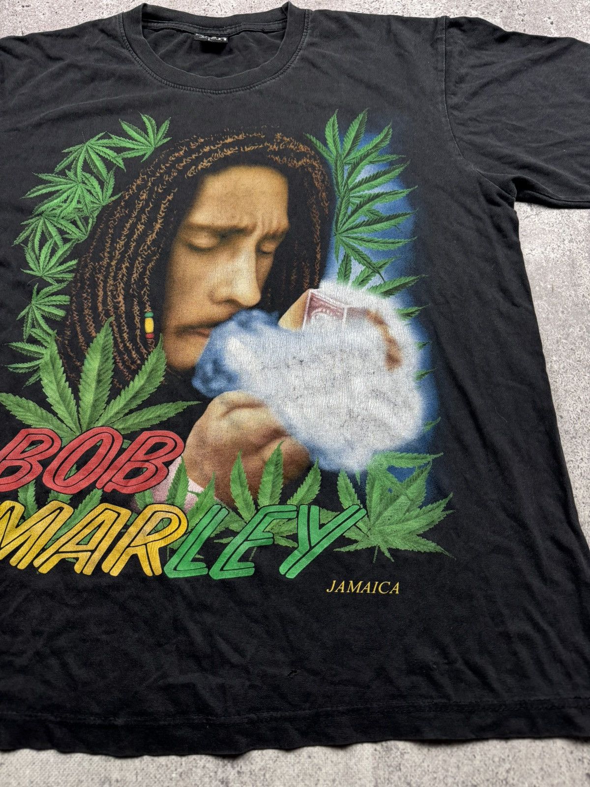Band Tees 🥦 BOB MARLEY VINTAGE JAMAICA RASTA T-SHIRT FEE YOUR MIND Y2K Size US L / EU 52-54 / 3 - 2 Thumbnail