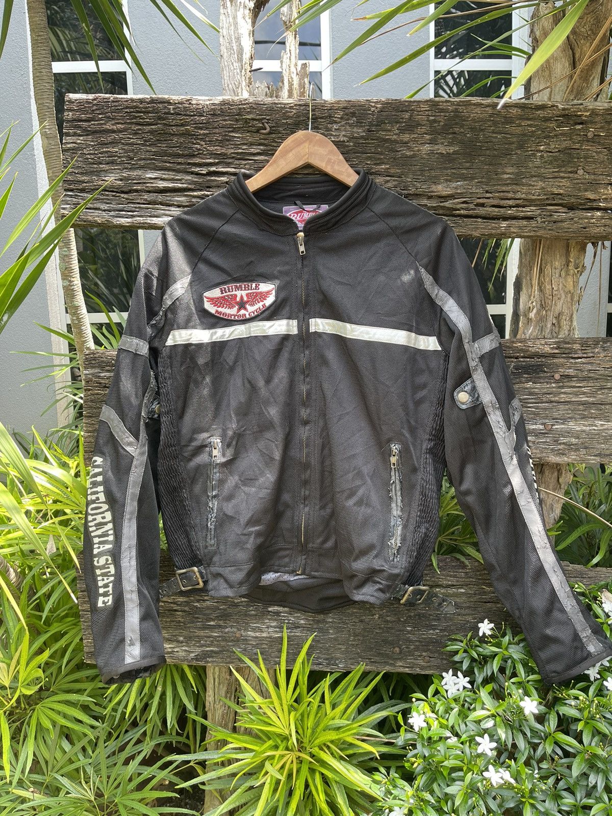Vintage The Rumble Mesh Motorcycle Jacket California State Design Size US M / EU 48-50 / 2 - 10 Thumbnail