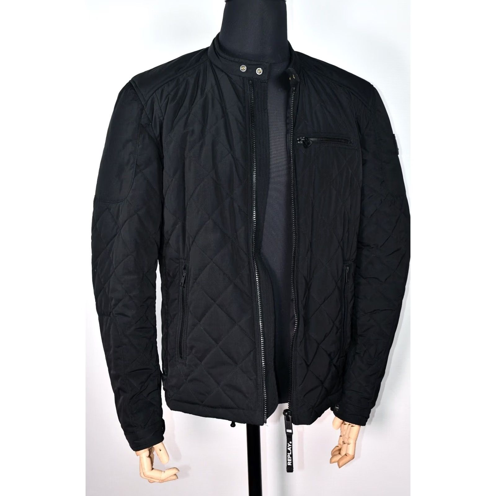 Replay Replay Quilted Biker Jacket Men XL Black Size US XL / EU 56 / 4 - 6 Thumbnail