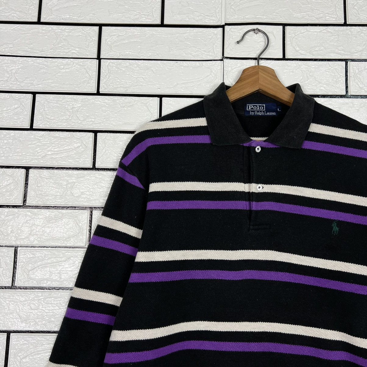Polo Ralph Lauren 90's POLO RALPH LAUREN Striped Long Sleeve Polos #4100-C186 Size US L / EU 52-54 / 3 - 3 Thumbnail