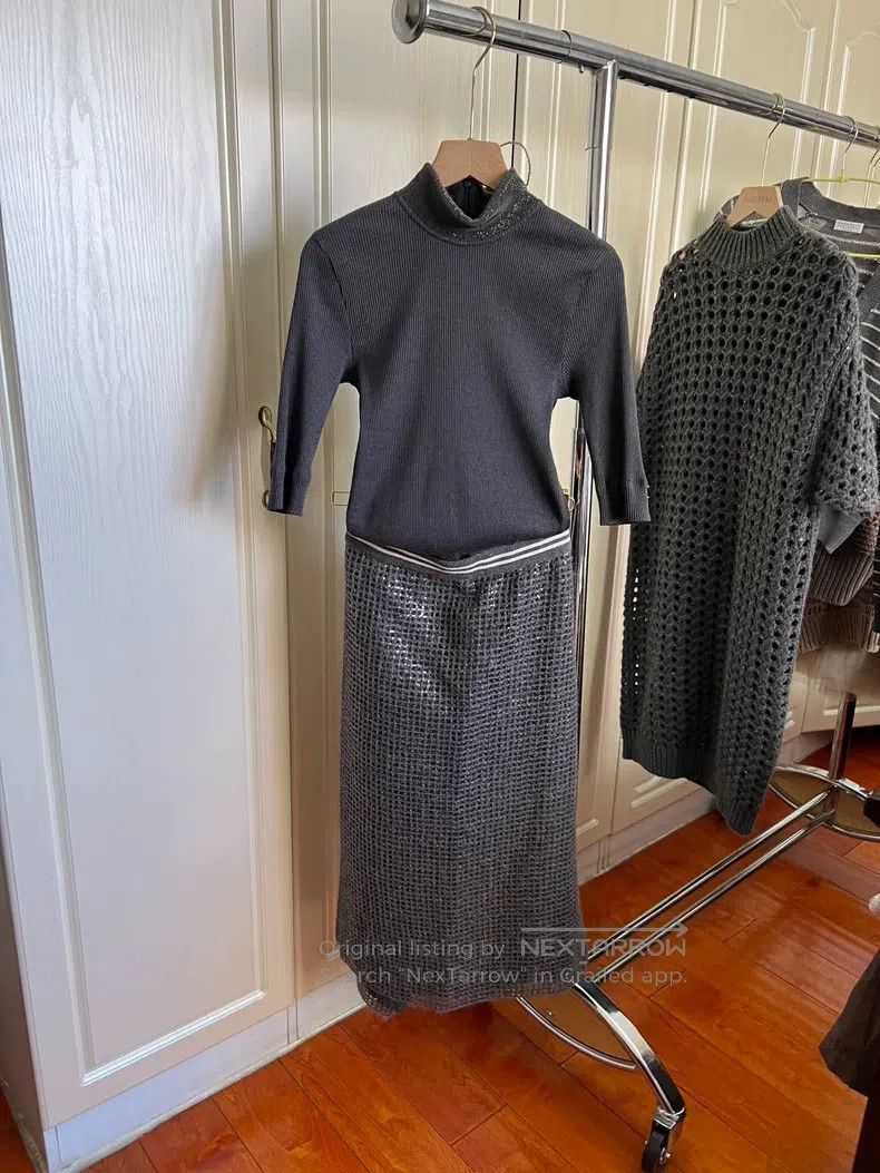 Brunello Cucinelli Brunello Cucinelli Sequin Skirt Size 26" / US 2 / IT 38 - 3 Thumbnail