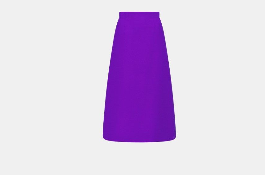 Dior o1w1db10824 Mid-Length Flared Skirt in Purple Size 30" / US 8 / IT 44 - 1 Thumbnail