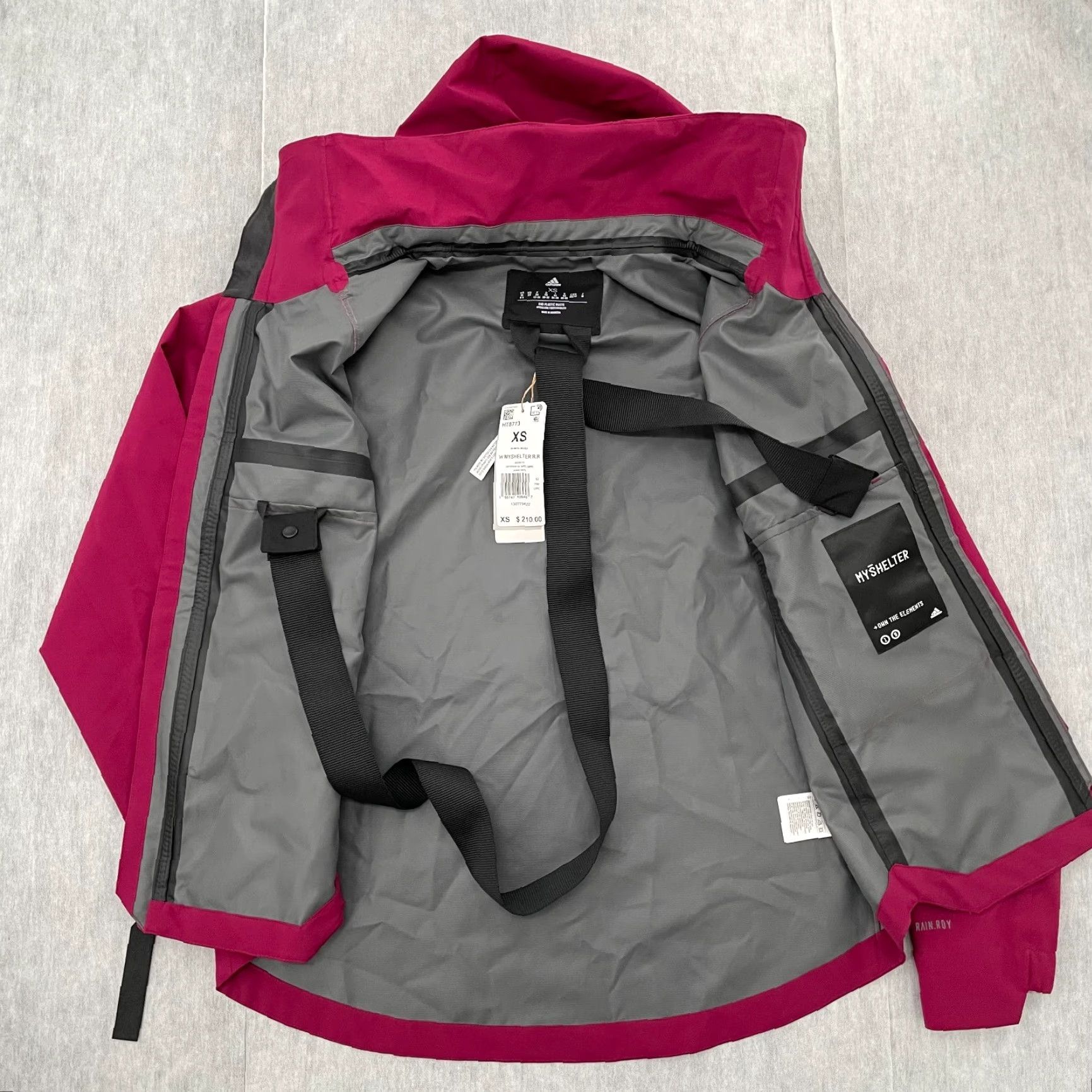 Adidas Adidas Jacket Womens Extra Small Power Berry Myshelter Raincoat Ladies XS NEW (Brand) Size XS / US 0-2 / IT 36-38 - 4 Thumbnail