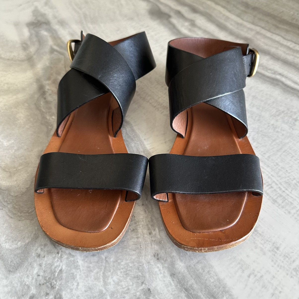 Celine Celine Paris Leather Slingback Gladiator Sandals Size US 8 / IT 38 - 3 Thumbnail
