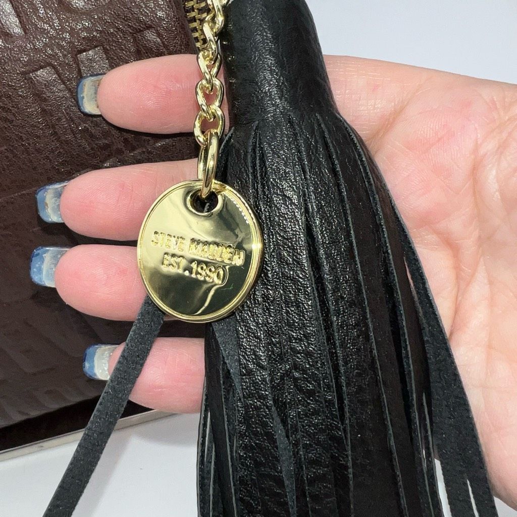 Steve Madden Steve Madden Faux Leather Crossbody Signature Bag with Guita Size ONE SIZE - 3 Thumbnail