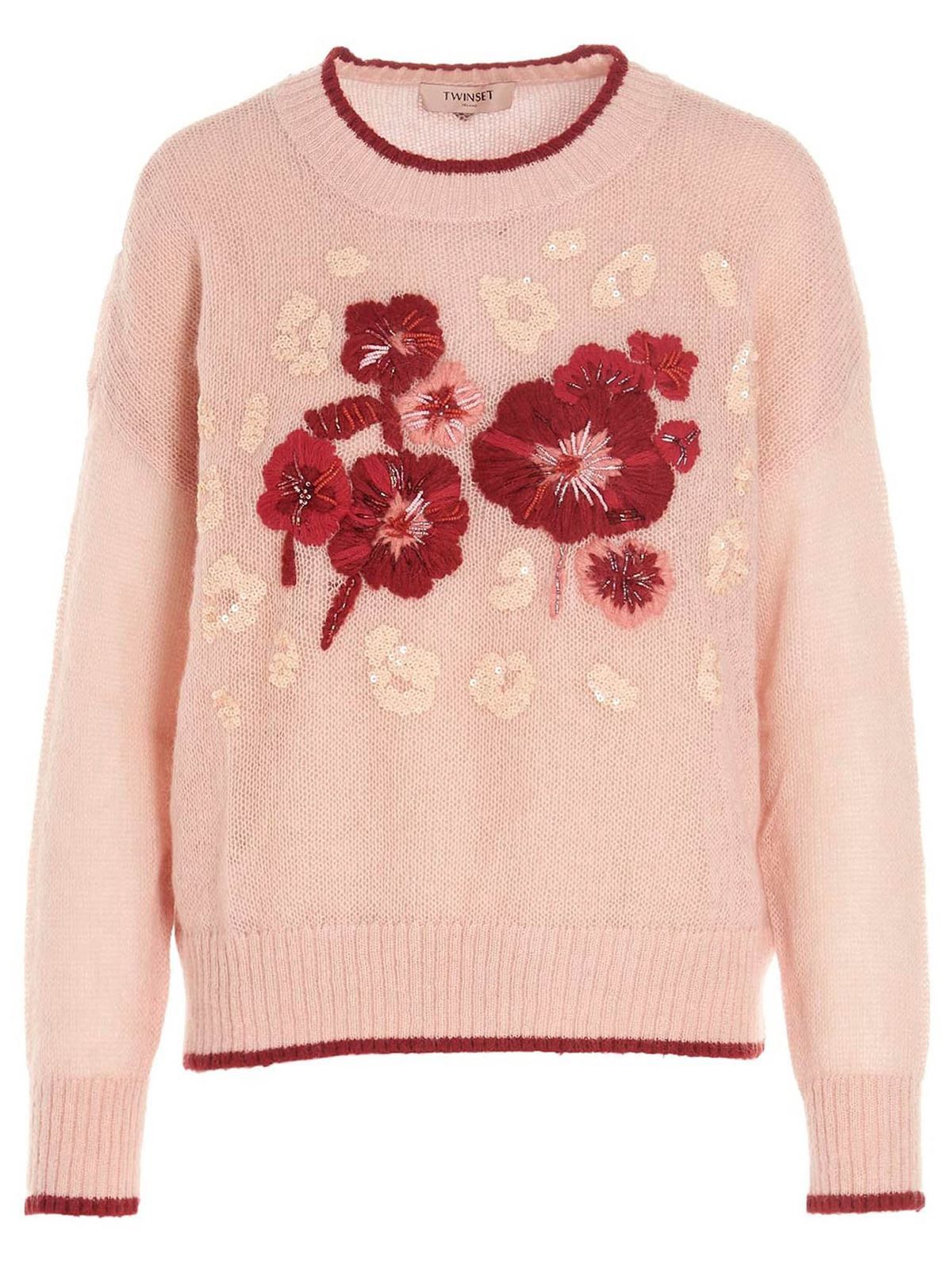 TWINSET Twinset Milano Floral embroidery pullover in peach color Size XS / US 0-2 / IT 36-38 - 1 Thumbnail