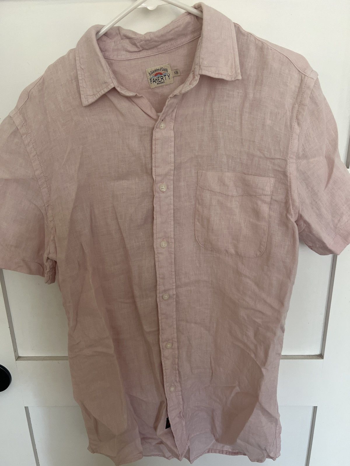 Faherty Faherty Brand Pink Linen Small SSBD Size US S / EU 44-46 / 1 - 1 Thumbnail