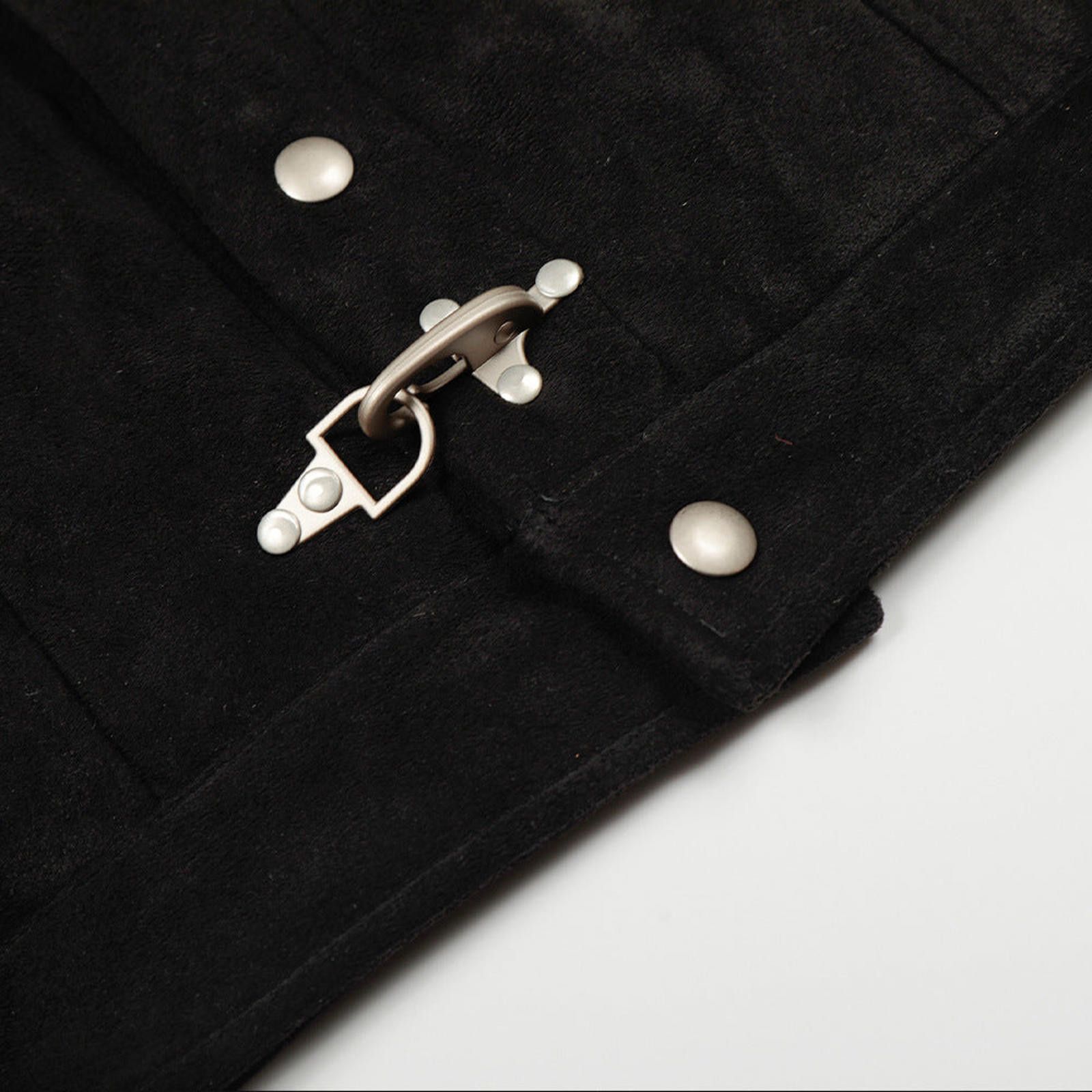 Japanese Brand Black Suede Button-Up Jacket, Cropped Fit Jacket Size US M / EU 48-50 / 2 - 3 Thumbnail