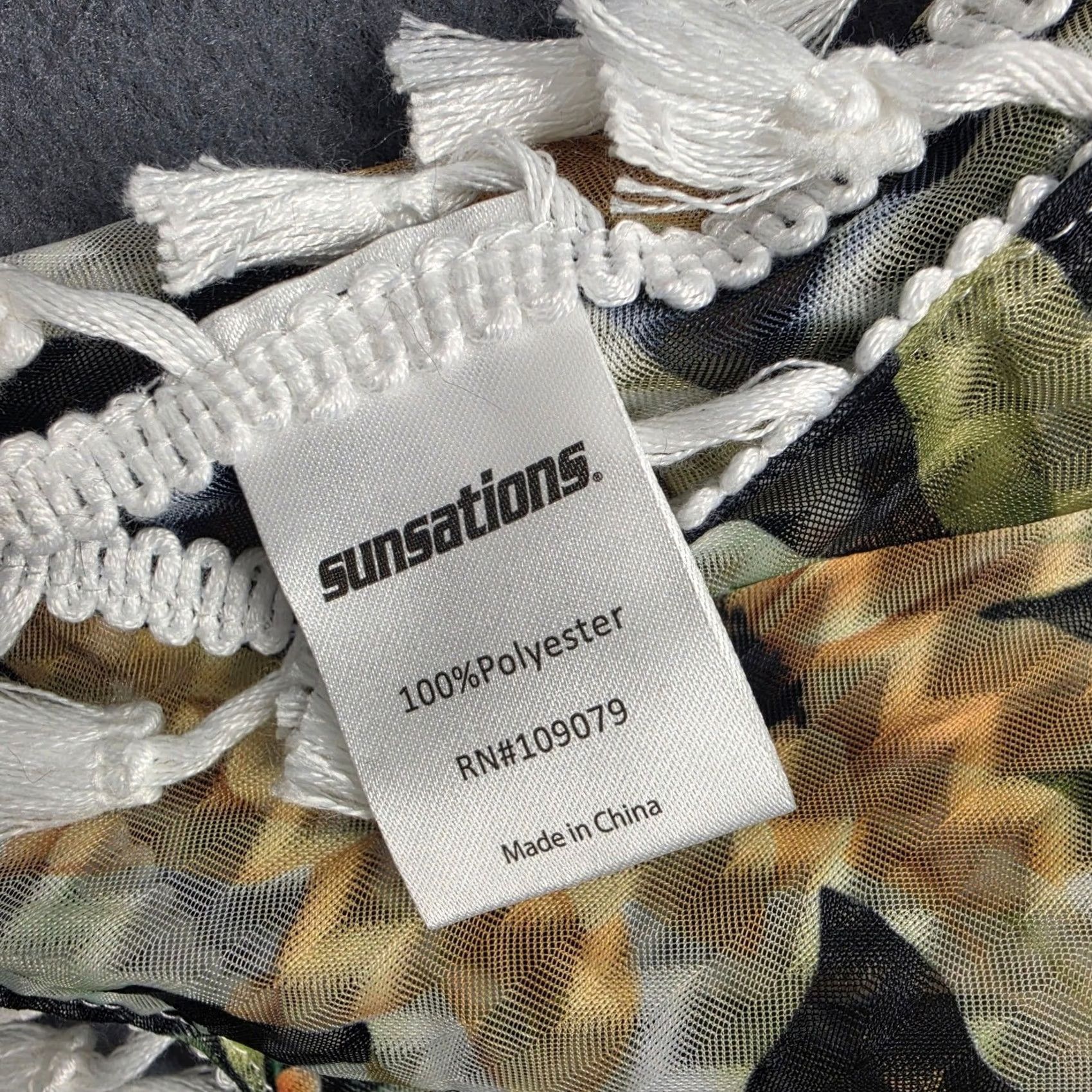 Vintage VINTAGE Sunsations Kimono Poncho Beach Cover Up Womens OS Floral Sunflower NEW Size ONE SIZE - 5 Thumbnail