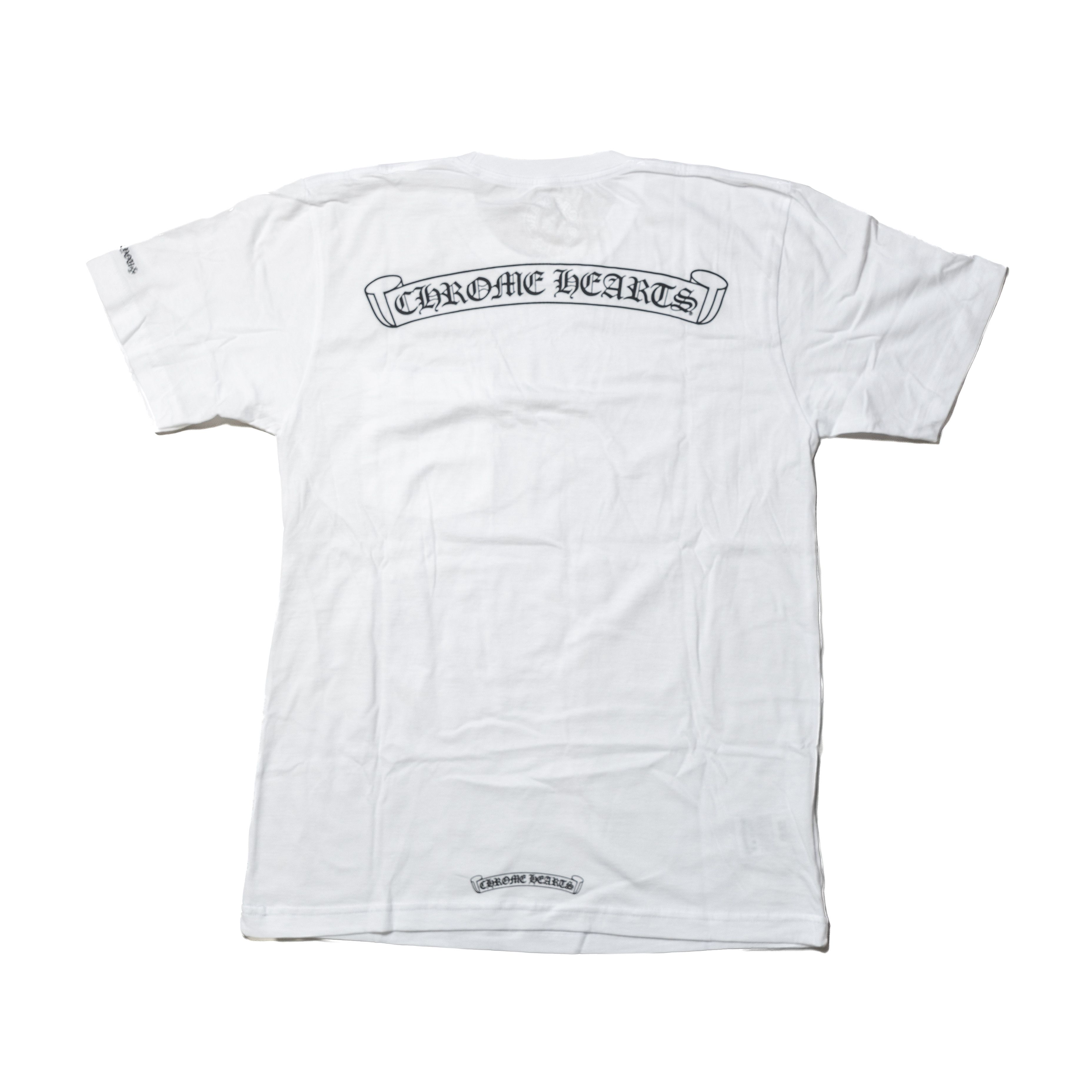 Chrome Hearts Scroll Logo T-Shirt White - Tops
