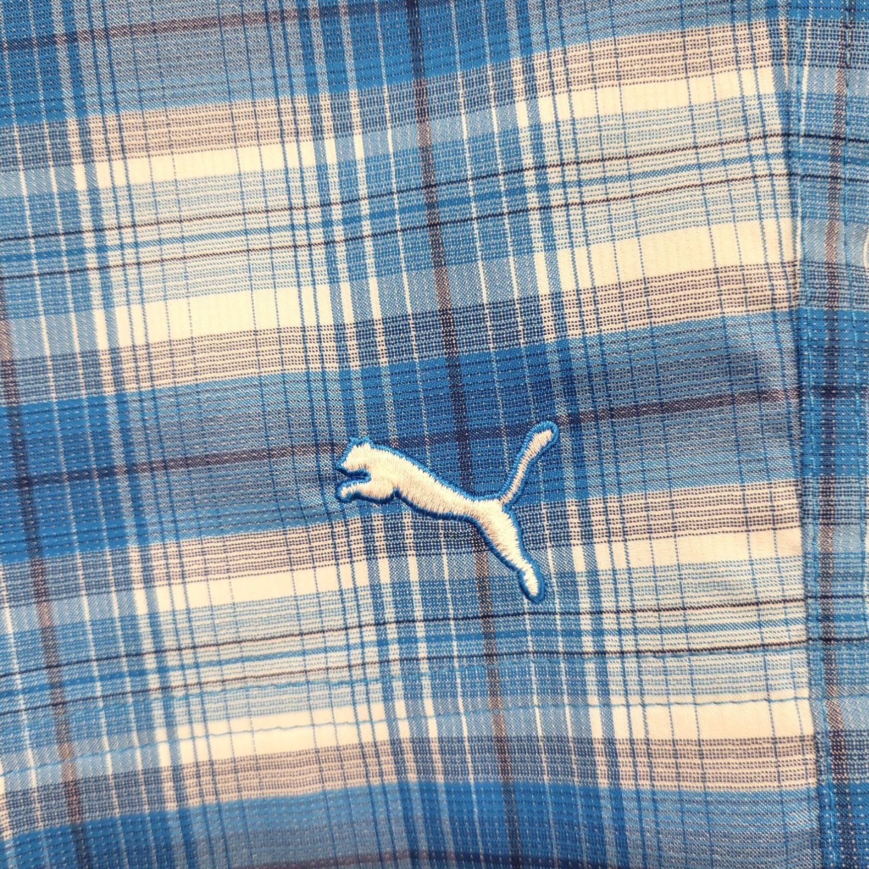 Puma Puma Shorts Mens 30 Blue Plaid Active Golf Chino Performance Flat Front Wicking Size US 30 / EU 46 - 4 Thumbnail