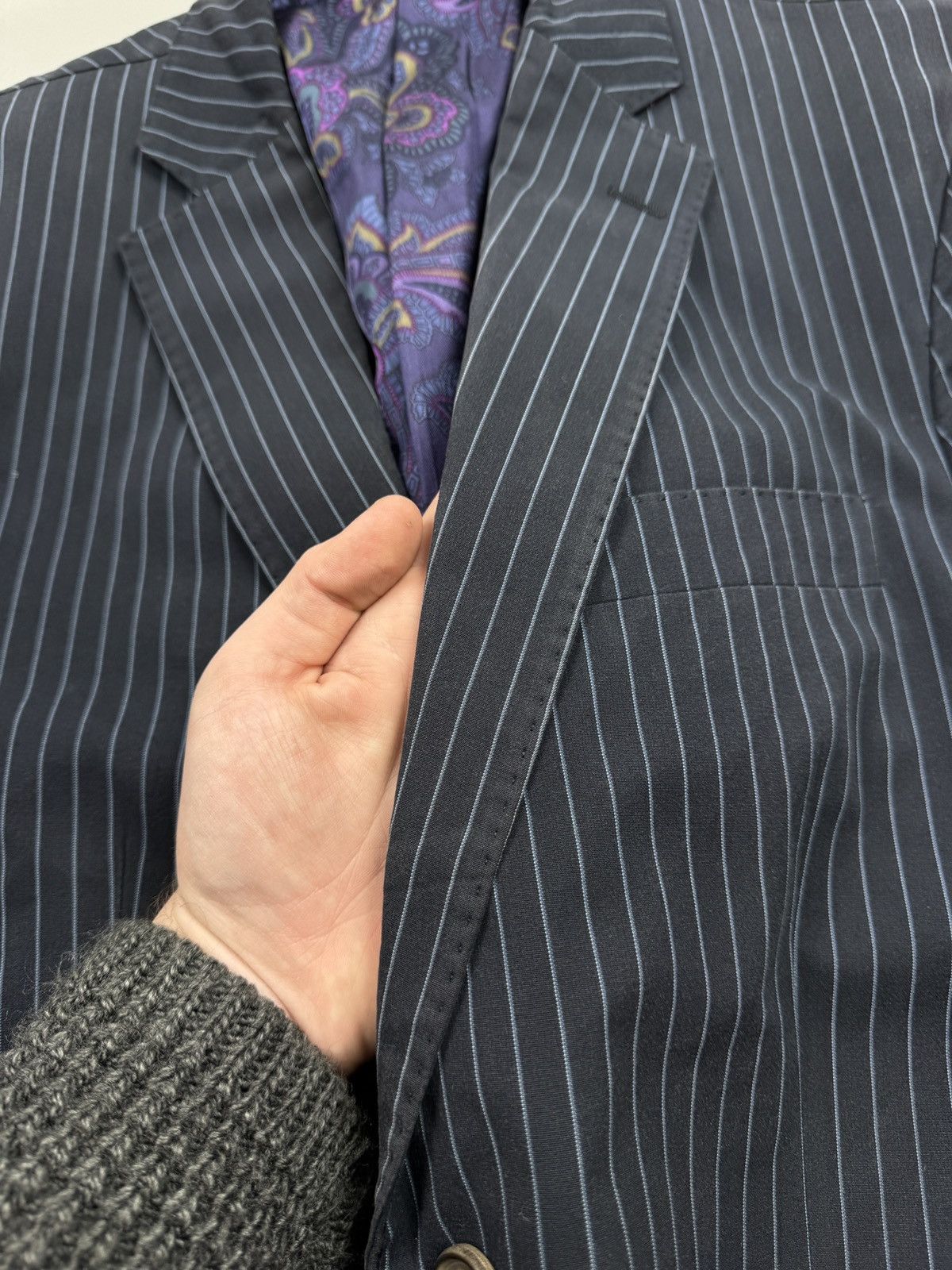 Etro Etro Two Button Striped Cotton Blazer (Y1252) Size 40R - 11 Thumbnail