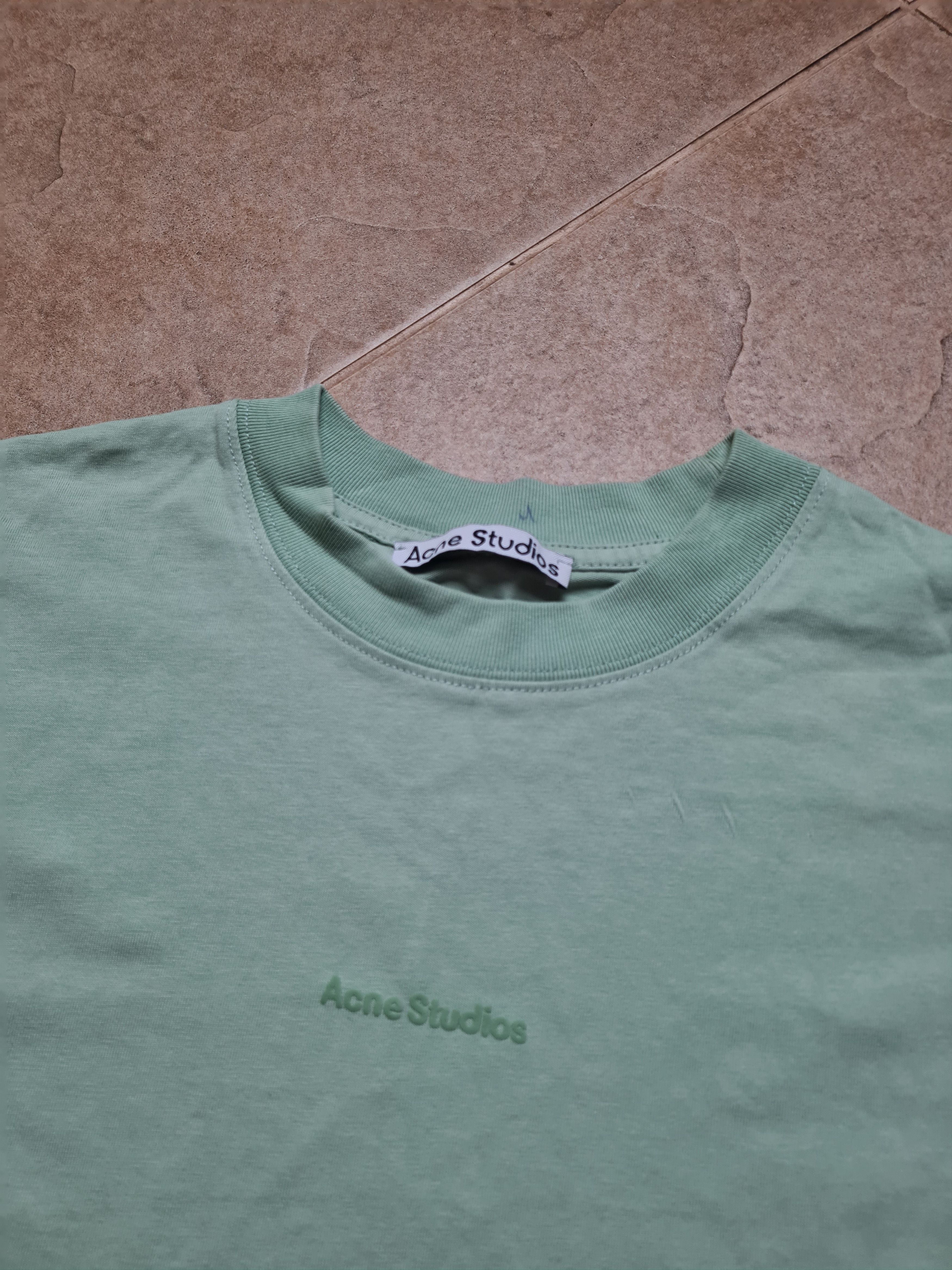 Acne Studios Acne Studios Logo T-shirt Oversized Jersey Green Size S Size S / US 4 / IT 40 - 3 Thumbnail