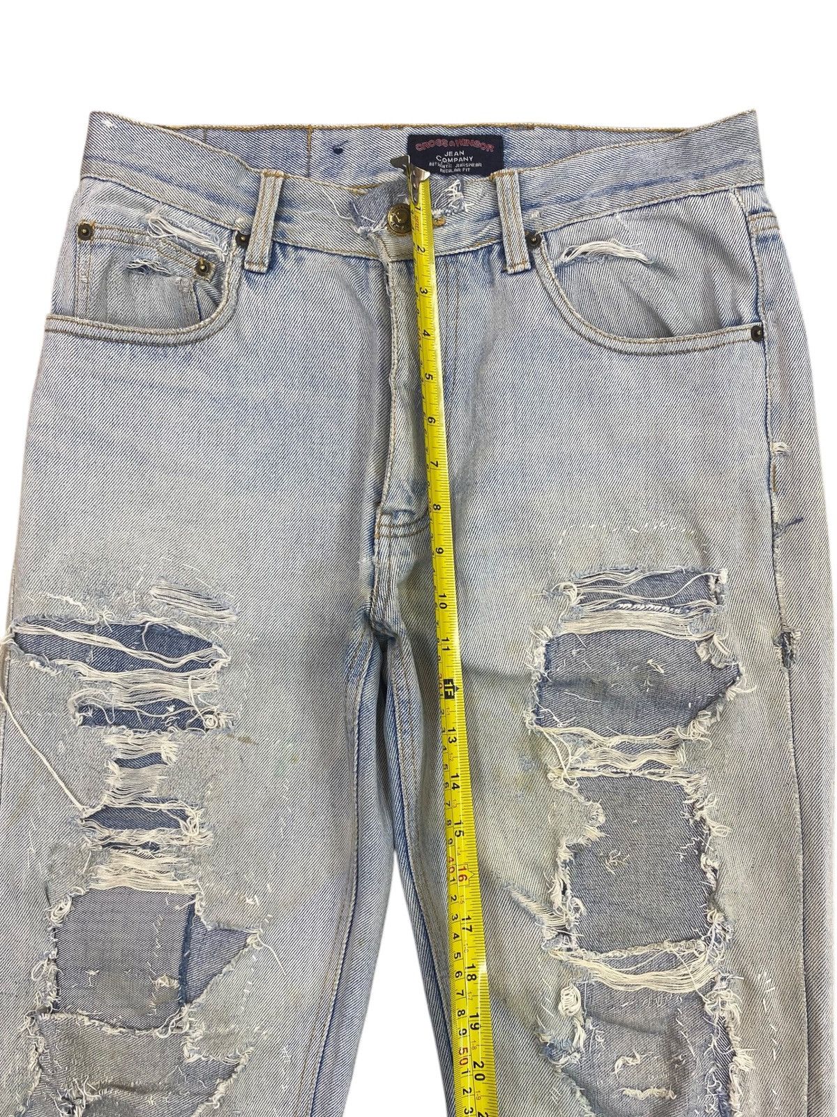 Japanese Brand Japanese Brand Light Wash Style Distressed Patch Work Jeans Size US 30 / EU 46 - 6 Thumbnail