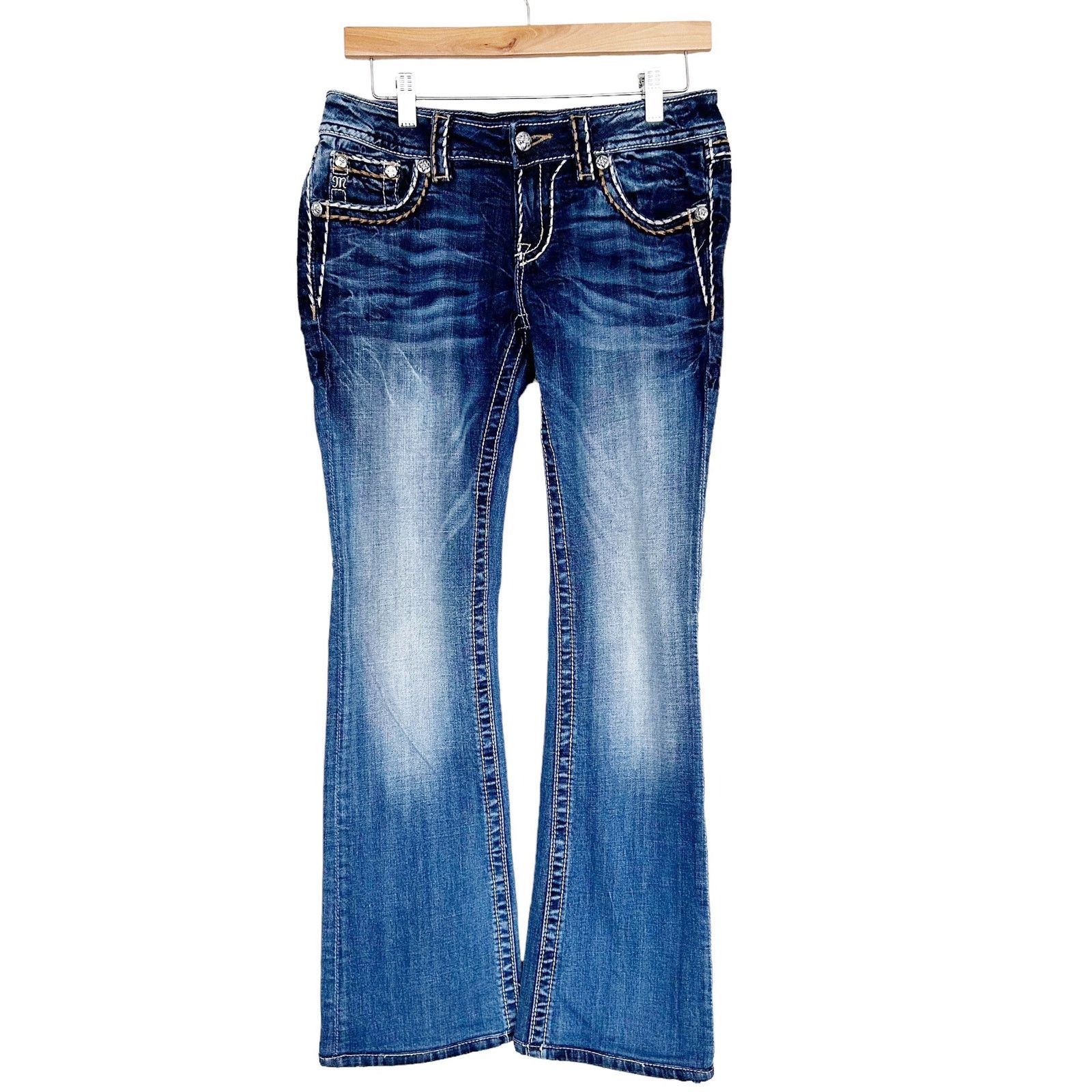 Miss Me Miss Me Signature Boot Cut Flap Pocket Jeans Sz 28 Size 28" / US 6 / IT 42 - 3 Thumbnail