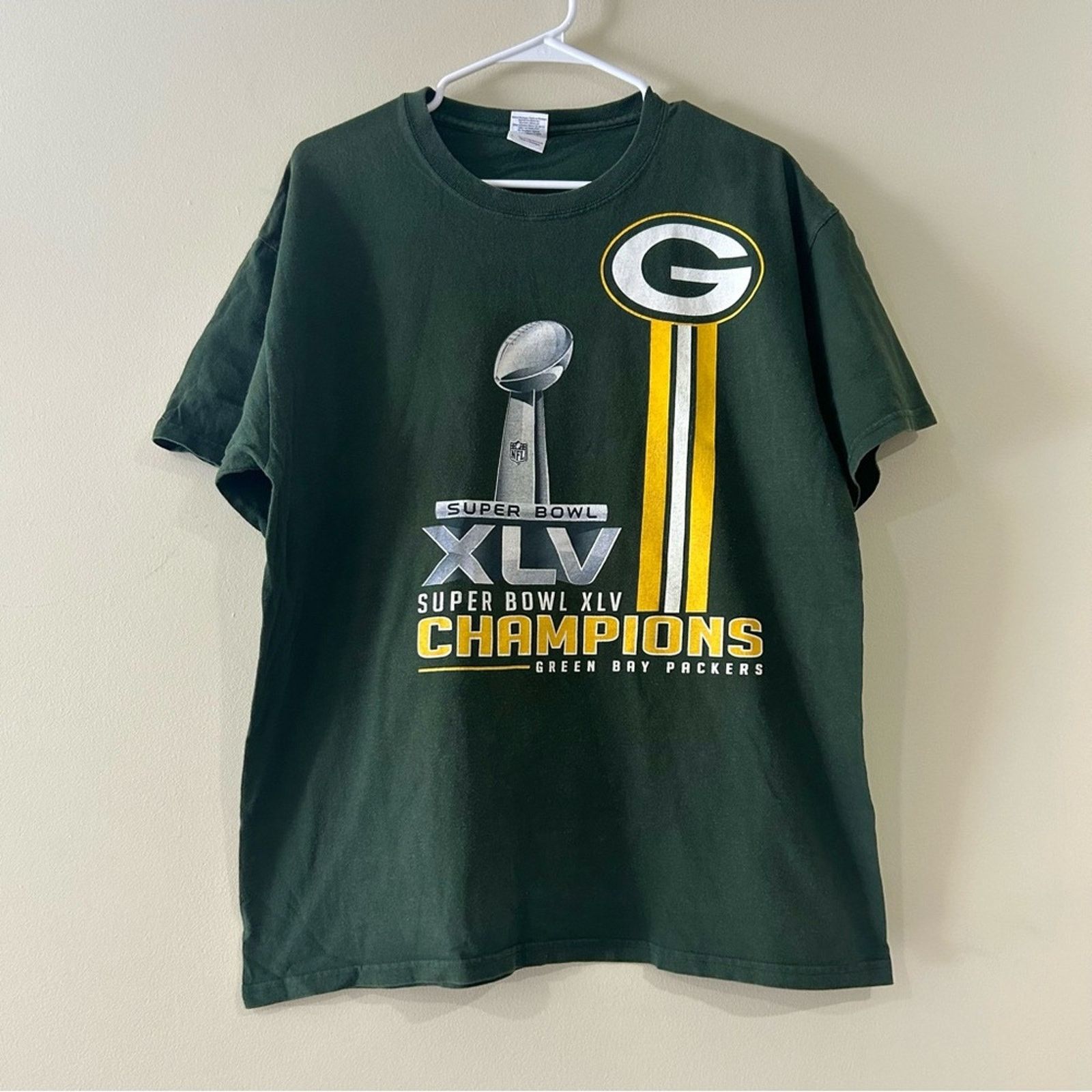 Gildan Green Bay Packers Super Bowl XLV Champions Shirt Size US L / EU 52-54 / 3 - 1 Thumbnail