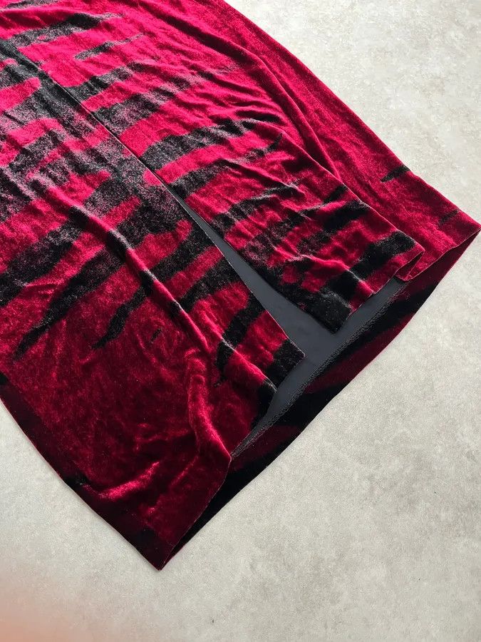 Roberto Cavalli 2000s Roberto Cavalli Obscure Black & Red Glamour Savage Velvet Dress Size M / US 6-8 / IT 42-44 - 7 Thumbnail