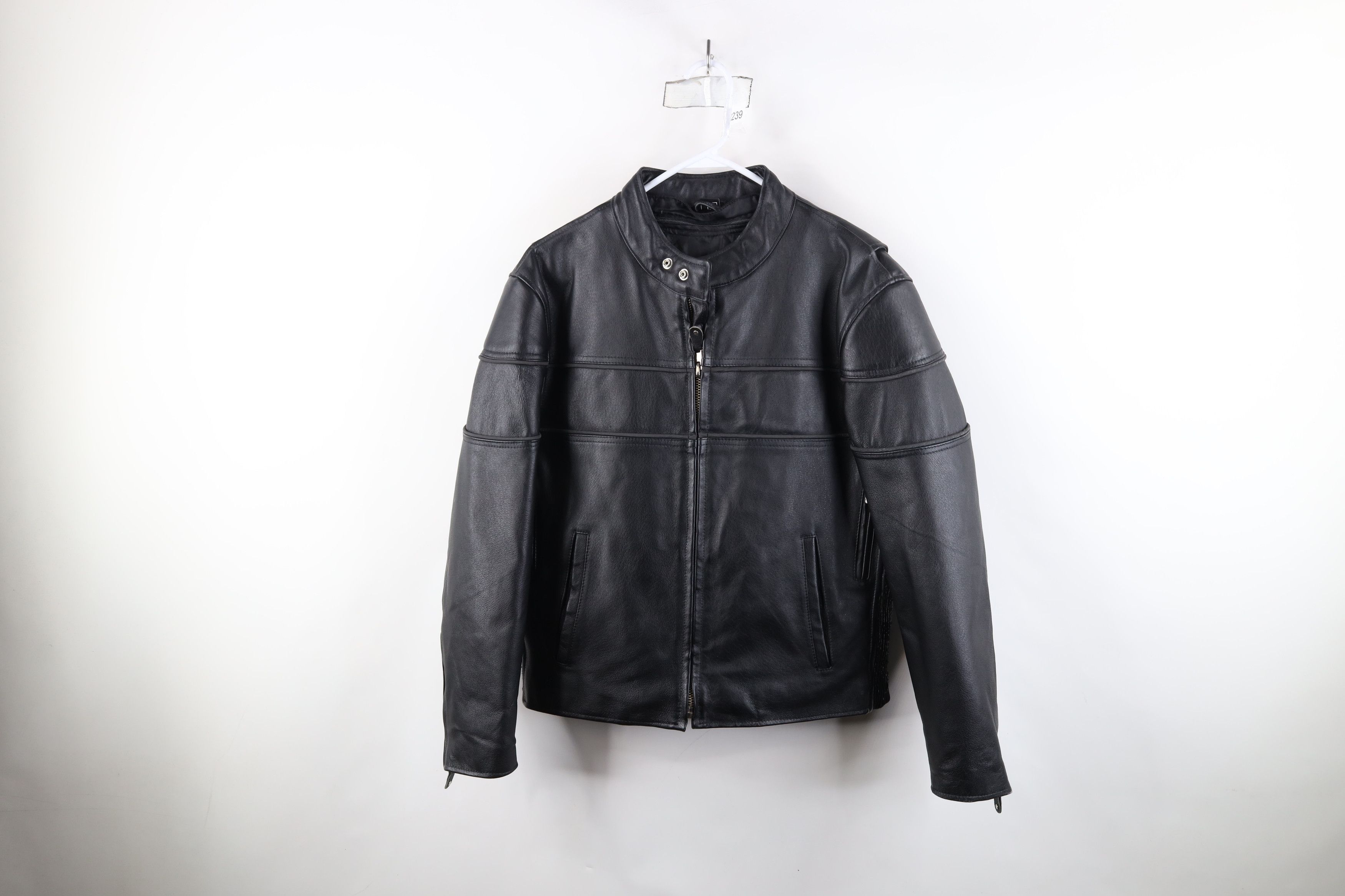Vintage Vintage 90s Streetwear Lined Leather Motorcycle Jacket Size US L / EU 52-54 / 3 - 1 Thumbnail