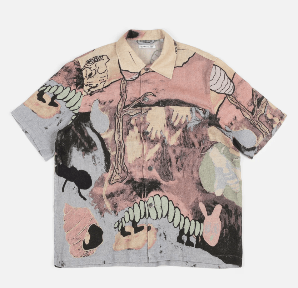 image of Our Legacy Box Short Sleeve Vacation Shirt - Acid Landscape, Men's (Size Medium)