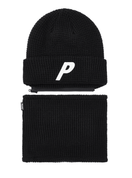 Palace Palace Skateboards Zip Off Facewarmer P Beanie Black Size ONE SIZE - 3 Thumbnail