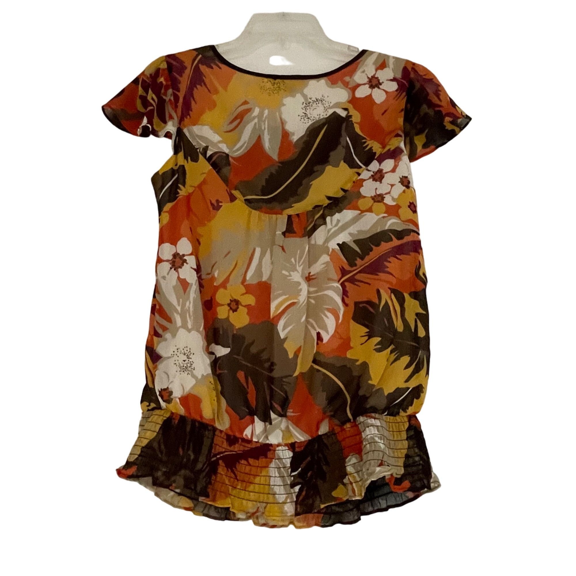 Apt. 9 Apt. 9 Women's Floral Chiffon Blouse Brown Women’s Size S Size S / US 4 / IT 40 - 3 Thumbnail