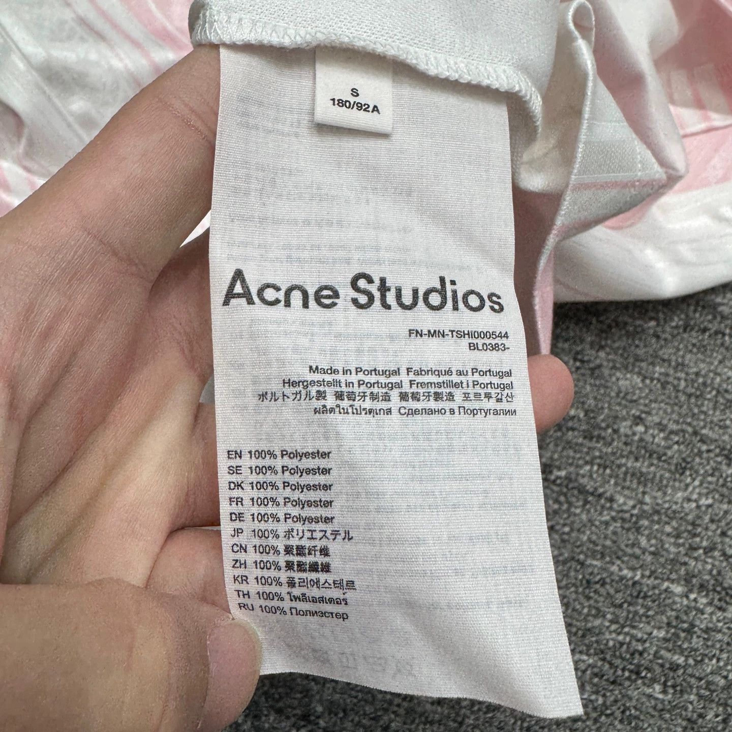 Acne Studios Acne Studios Pink-White Stripe Football LS S Size US S / EU 44-46 / 1 - 3 Thumbnail