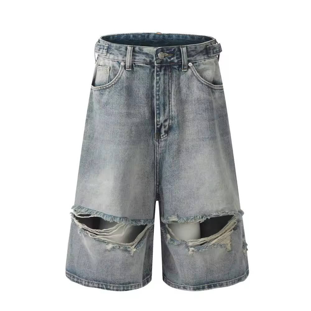 Japanese Brand × Vintage ripped denim hip-hop shorts. Size US 37 - 2 Thumbnail