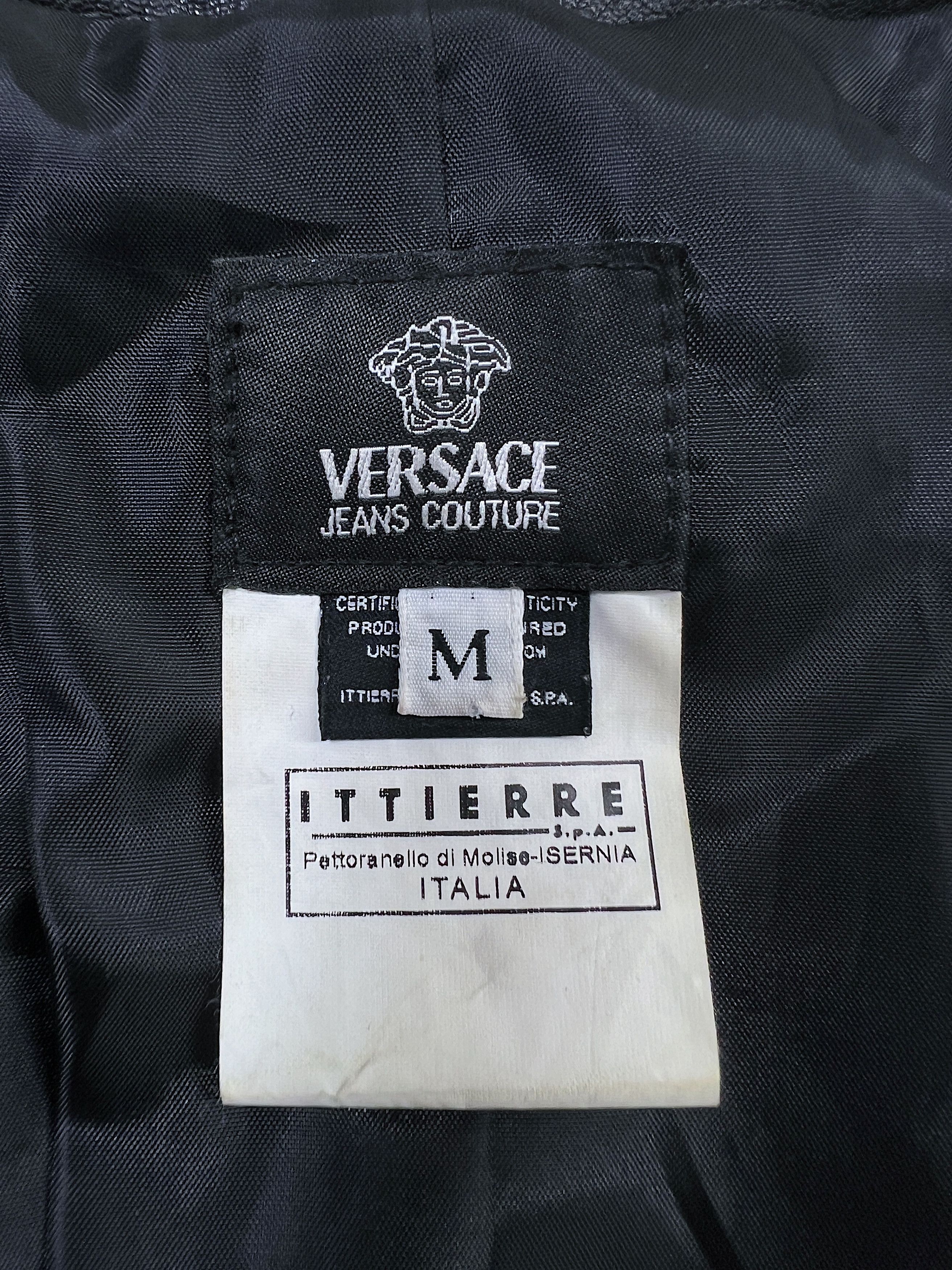 Versace × Versace Jeans Couture × Vintage Versace Jeans Couture Leather Jacket Distressed Design Size M / US 6-8 / IT 42-44 - 16 Thumbnail