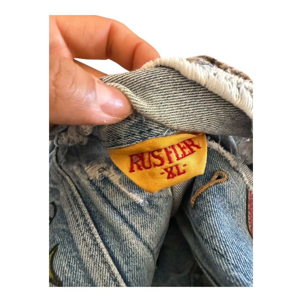 Rustler Rustler XL Custom Hand Painted Distressed Denim Jacket Size US XL / EU 56 / 4 - 14 Thumbnail