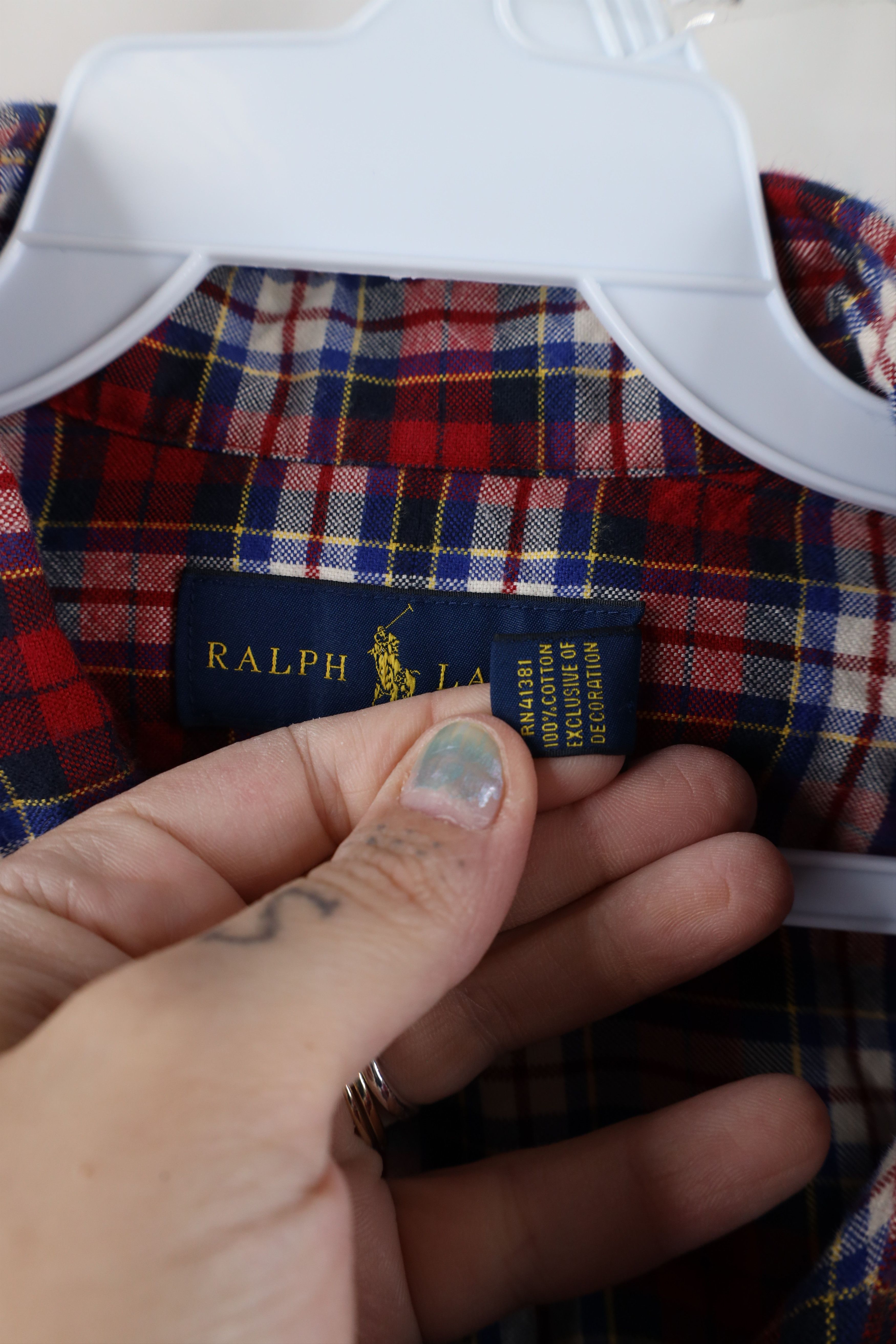 Ralph Lauren × Vintage Vintage Ralph Lauren Collared Button Down Shirt Plaid Size US XL / EU 56 / 4 - 6 Thumbnail