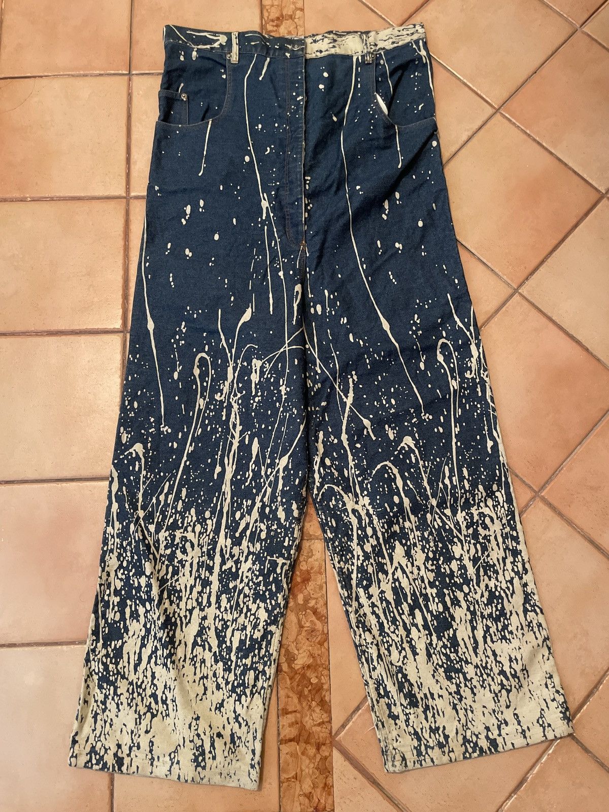 Jean Paul Gaultier Jean Paul Gaultier vintage bleach runaway denim overall L Size US 36 / EU 52 - 1 Thumbnail
