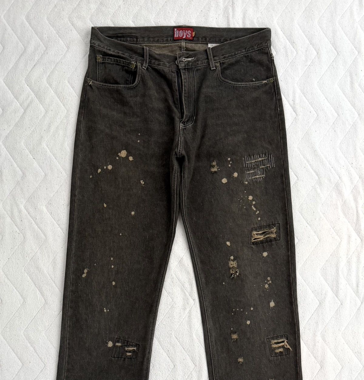 Japanese Brand BA-TSU Distressed Denim Jeans Wash Japanese Paint Splatter Size US 32 / EU 48 - 2 Thumbnail