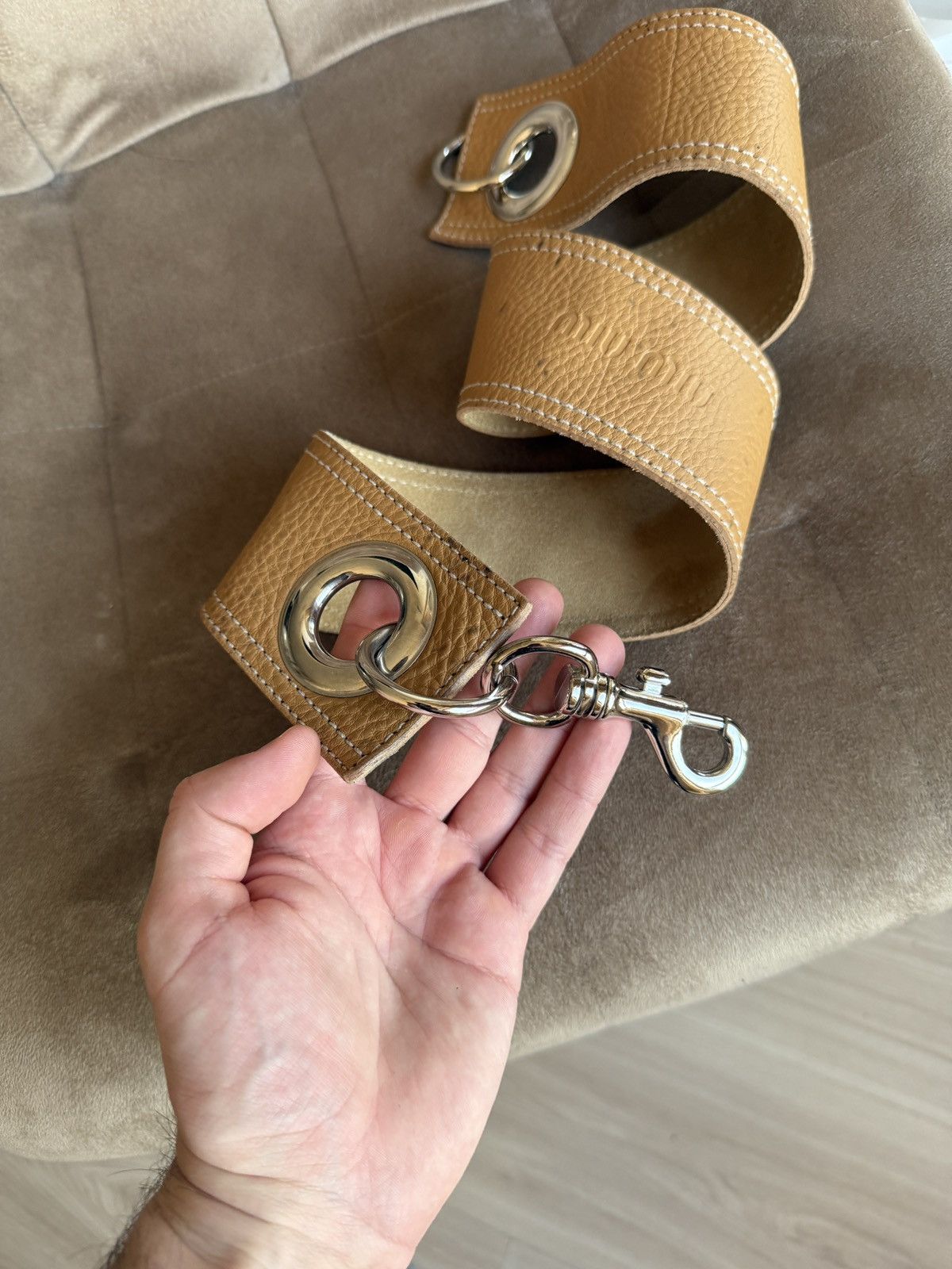 Miu Miu Archival Miu Miu Vintage Leather Waist Belt – Y2K Era Size ONE SIZE - 7 Thumbnail