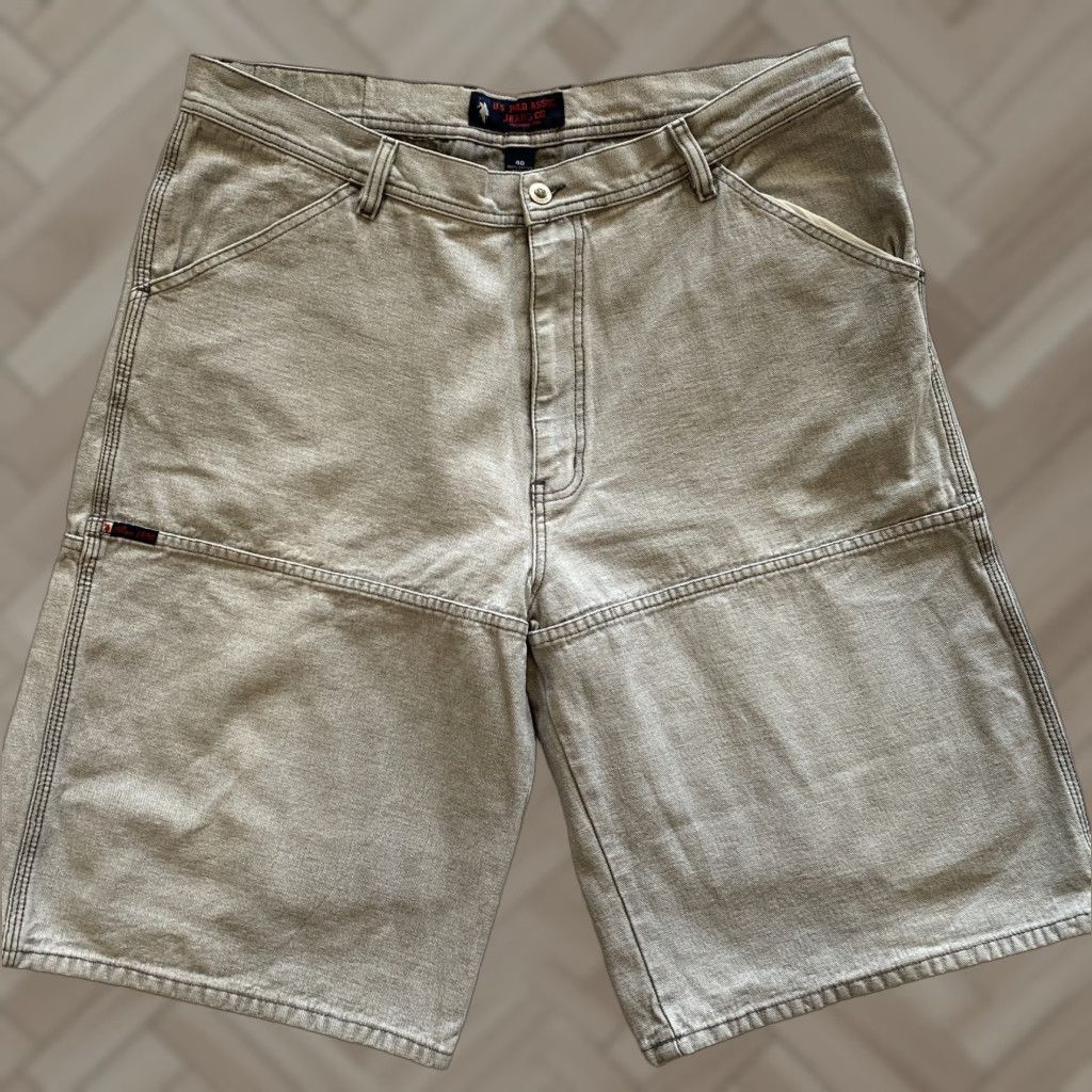 Vintage VINTAGE US Polo Assn. Denim Jeans Baggy Shorts Men’s Size 40 Gray 90s Baggy Hip Hop 90s Mens Short Pants Size US L / EU 52-54 / 3 - 1 Thumbnail