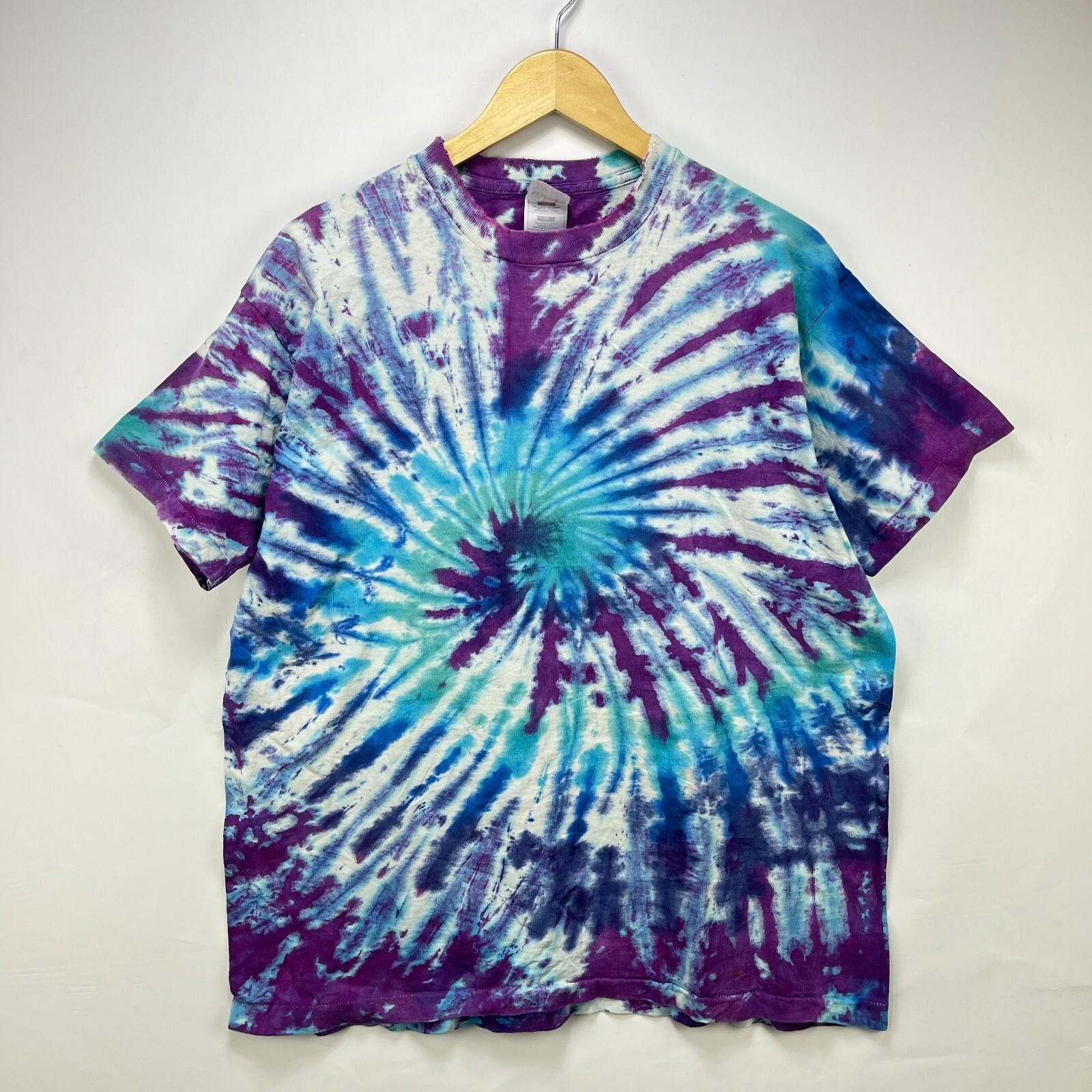 Fruit Of The Loom Vintage 90s Tie Dye Liquid AOP T Shirt Hippie XL Size US XL / EU 56 / 4 - 1 Thumbnail