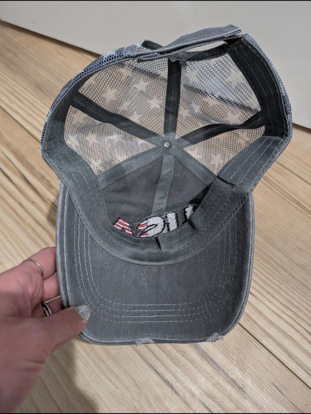 Other Gray USA Embroidered Trucker Hat Size ONE SIZE - 7 Thumbnail