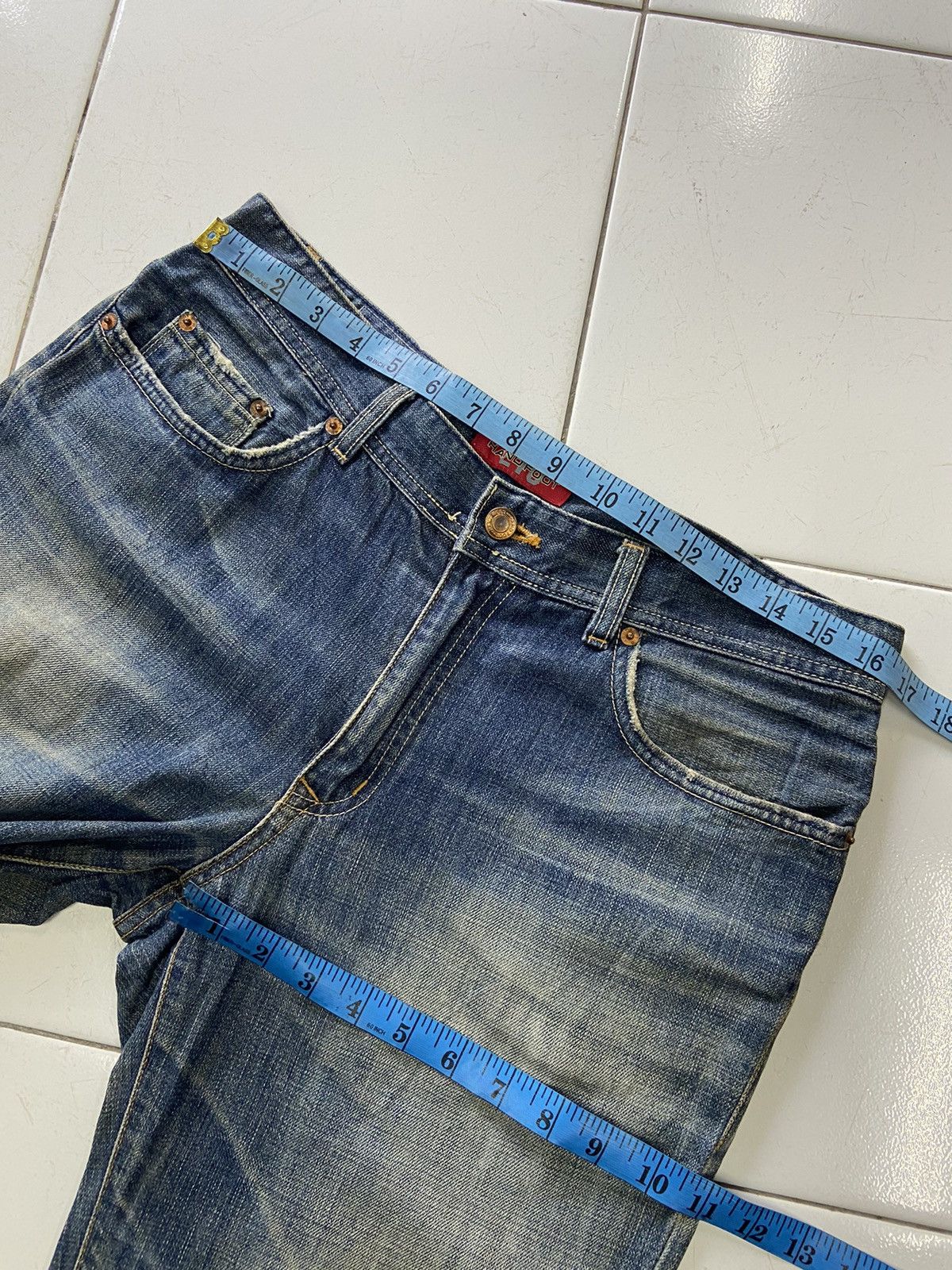 Vintage THE HAND FOOT 210 DOUBLE GATE 12oz DENIM JEANS Size US 32 / EU 48 - 12 Thumbnail