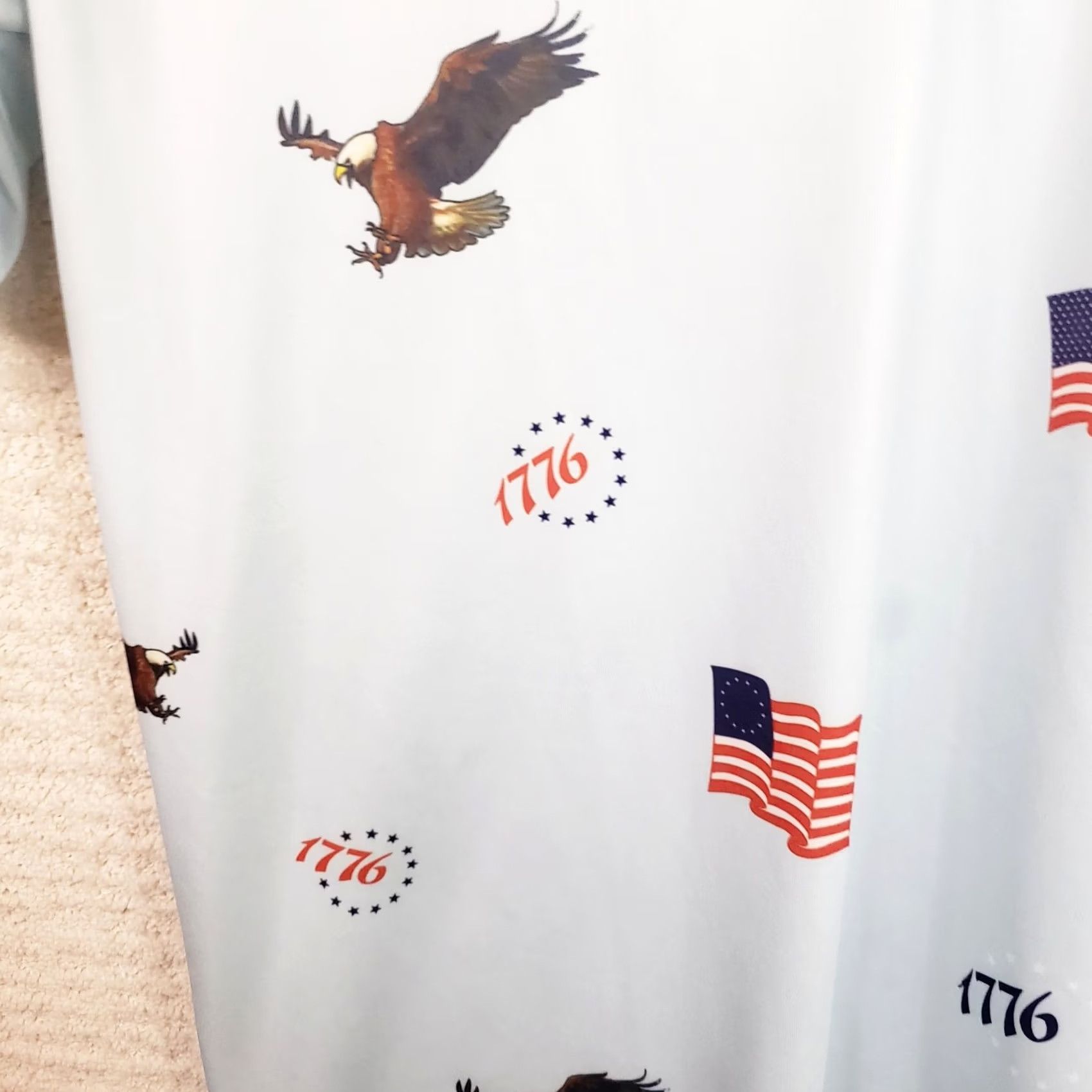 Vintage Gashouse Golf Polo Shirt L Blue Flags Eagle Patriotic 1776 Mens Size US L / EU 52-54 / 3 - 6 Thumbnail