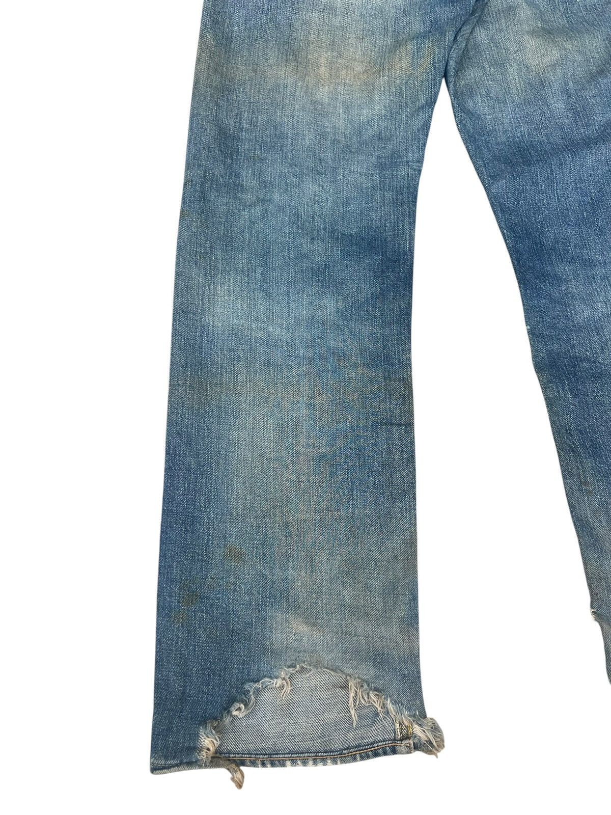 Lee Trashed Vintage Lee Ripped Dirty Mud Denim Selvedge Jeans Size US 30 / EU 46 - 13 Thumbnail
