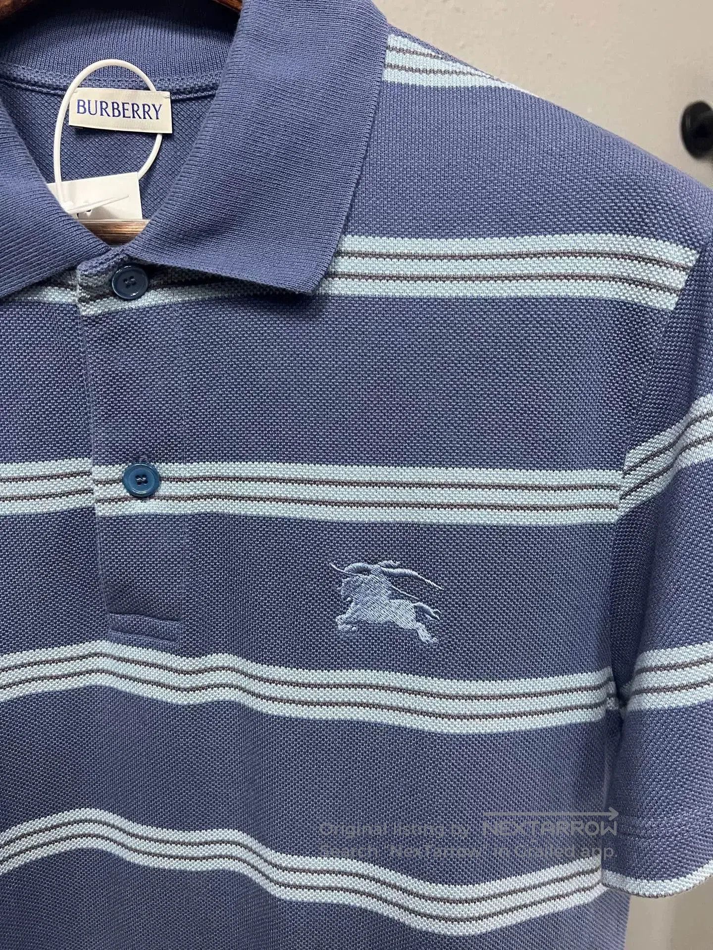 Burberry burberry striped polo shirt in blue. Size US L / EU 52-54 / 3 - 3 Thumbnail