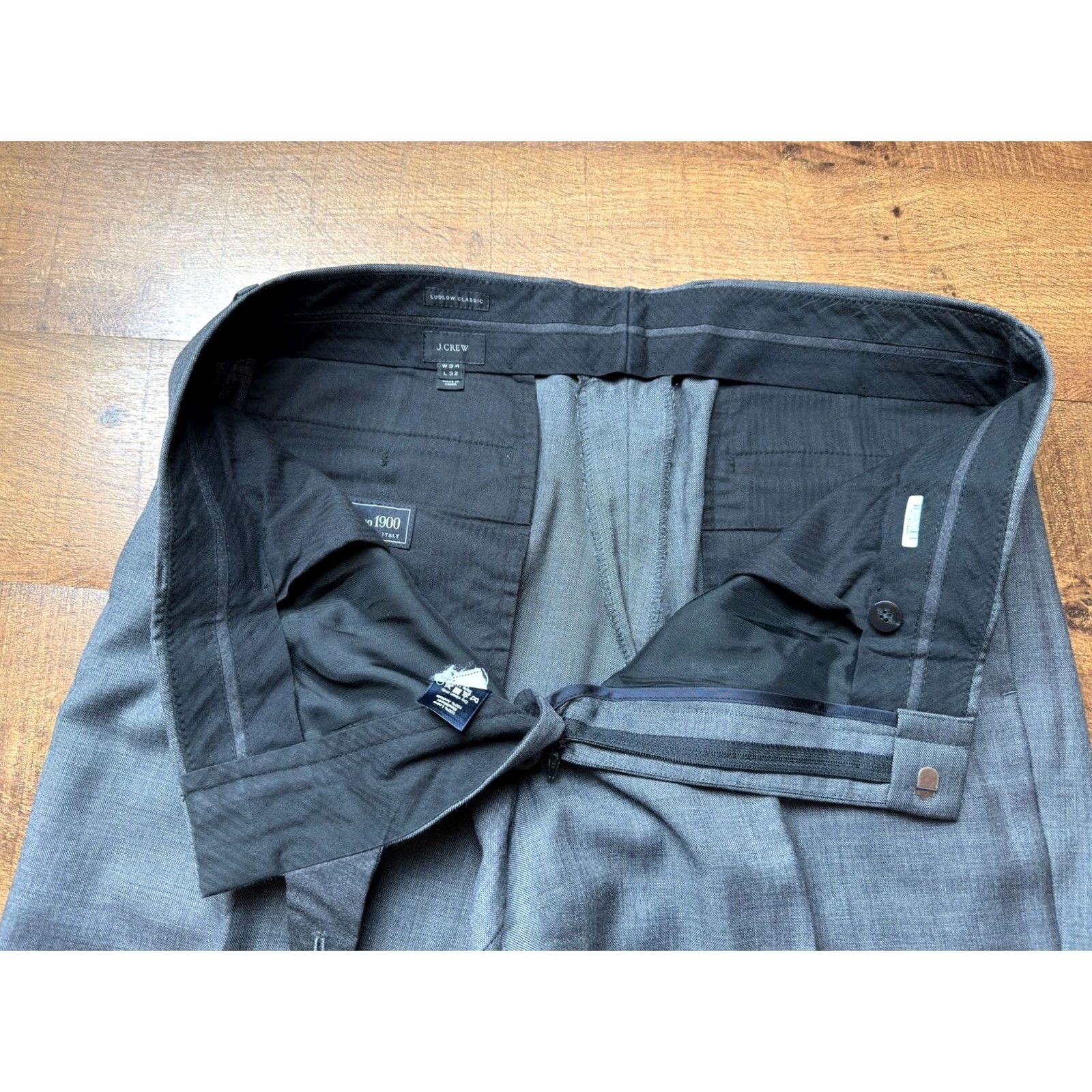 J.Crew J.CREW Ludlow Suit Mens Slim Tollegno 1900 2 Piece 42R Gray Wool Classic 34x29.5/32 Notch Lapel Double-Vented 2-Button Front Womens? Size 42R - 6 Thumbnail