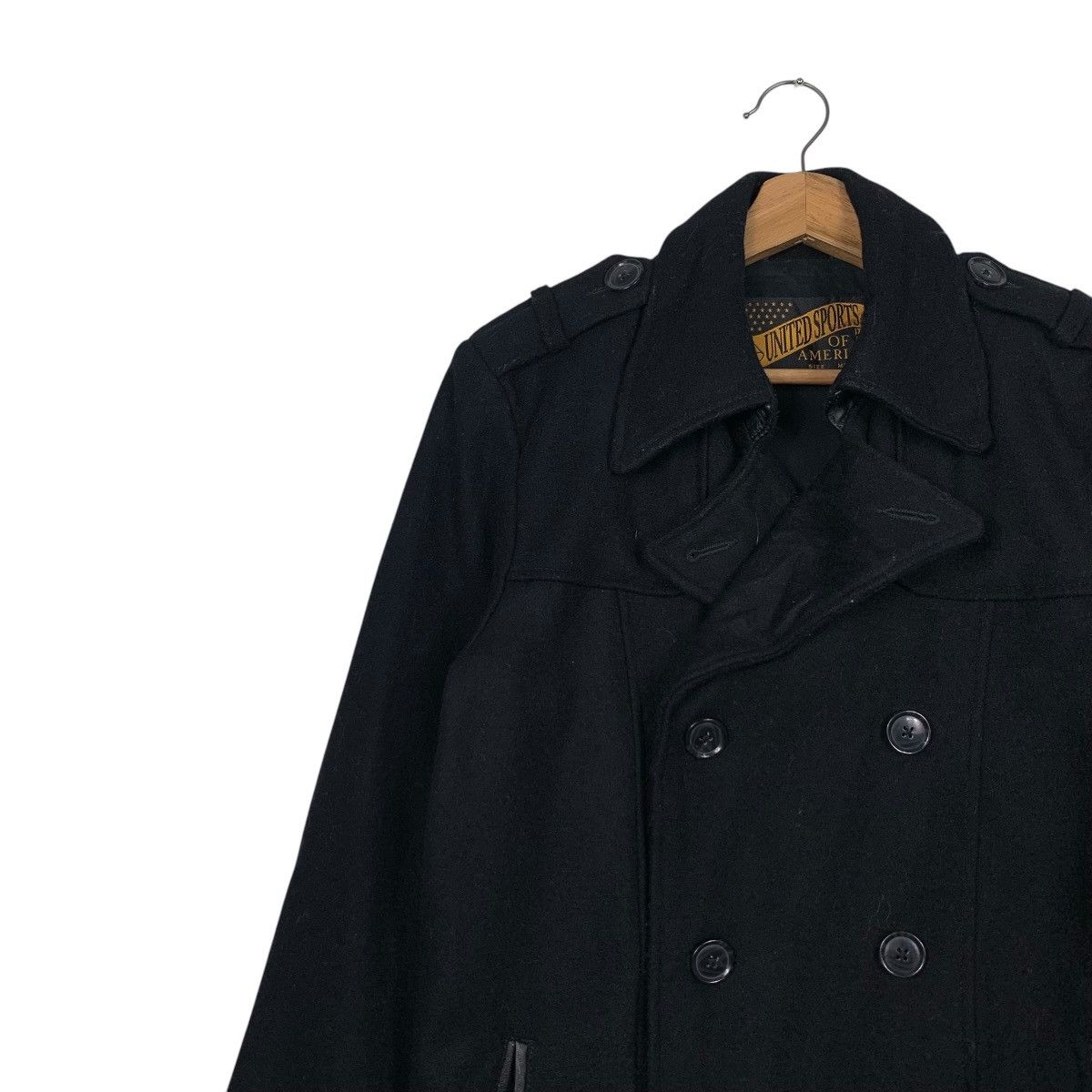 Japanese Brand UNITED SPORT Of AMERICA Double Breast Wool Coat #2379-C107 Size US M / EU 48-50 / 2 - 6 Thumbnail