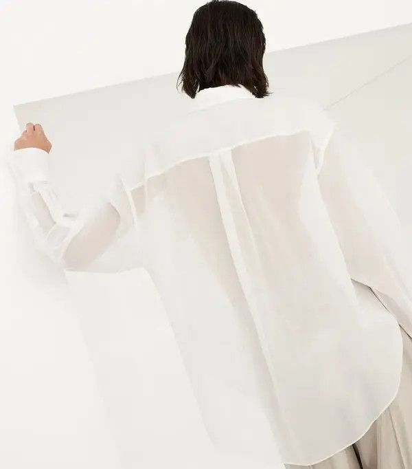 Brunello Cucinelli o1w1db10825 Blouse in White Size M / US 6-8 / IT 42-44 - 3 Thumbnail