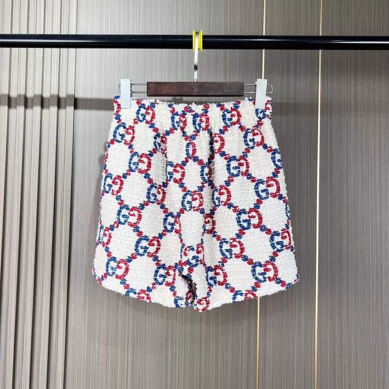 Gucci Old flower full-print tweed shorts 2504-Nextarrow
