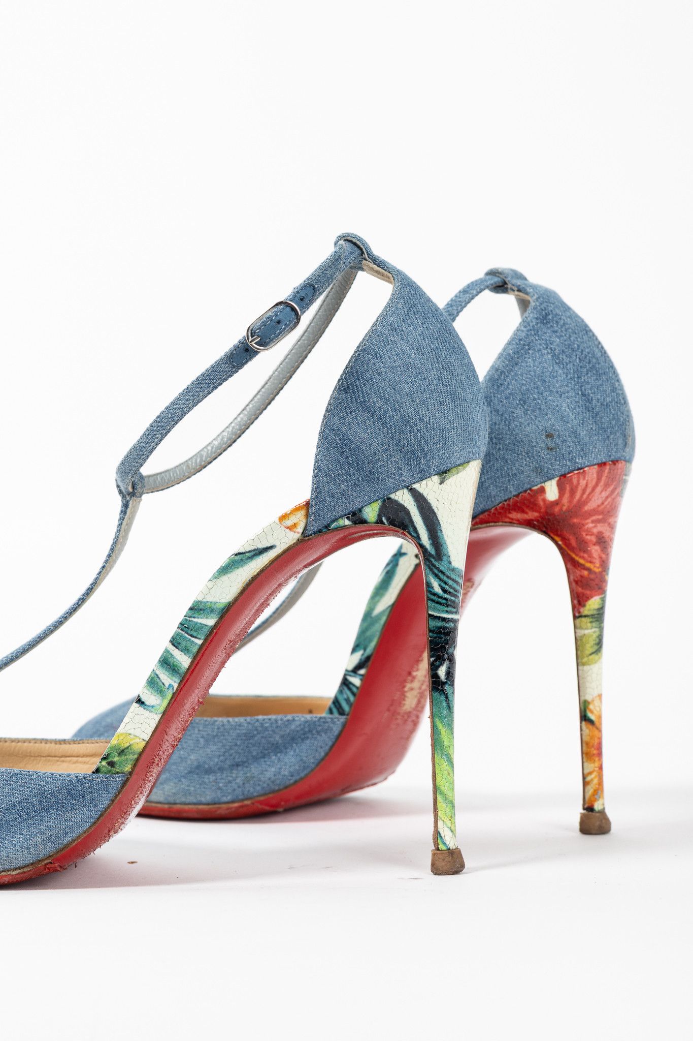 Christian Louboutin Christian Louboutin Senora 100 Jeans/Calf Hawaii Sandals Size US 9.5 / IT 39.5 - 8 Thumbnail