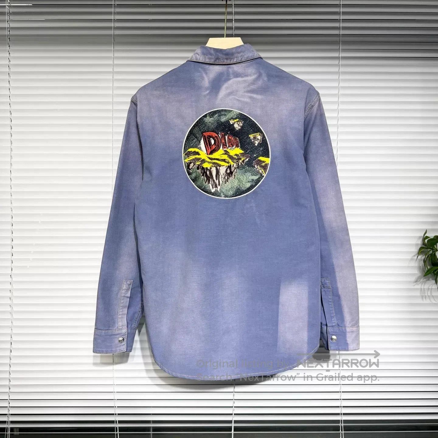 Dior Blue Embroidered Long Sleeve Button. Size US M / EU 48-50 / 2 - 2 Thumbnail